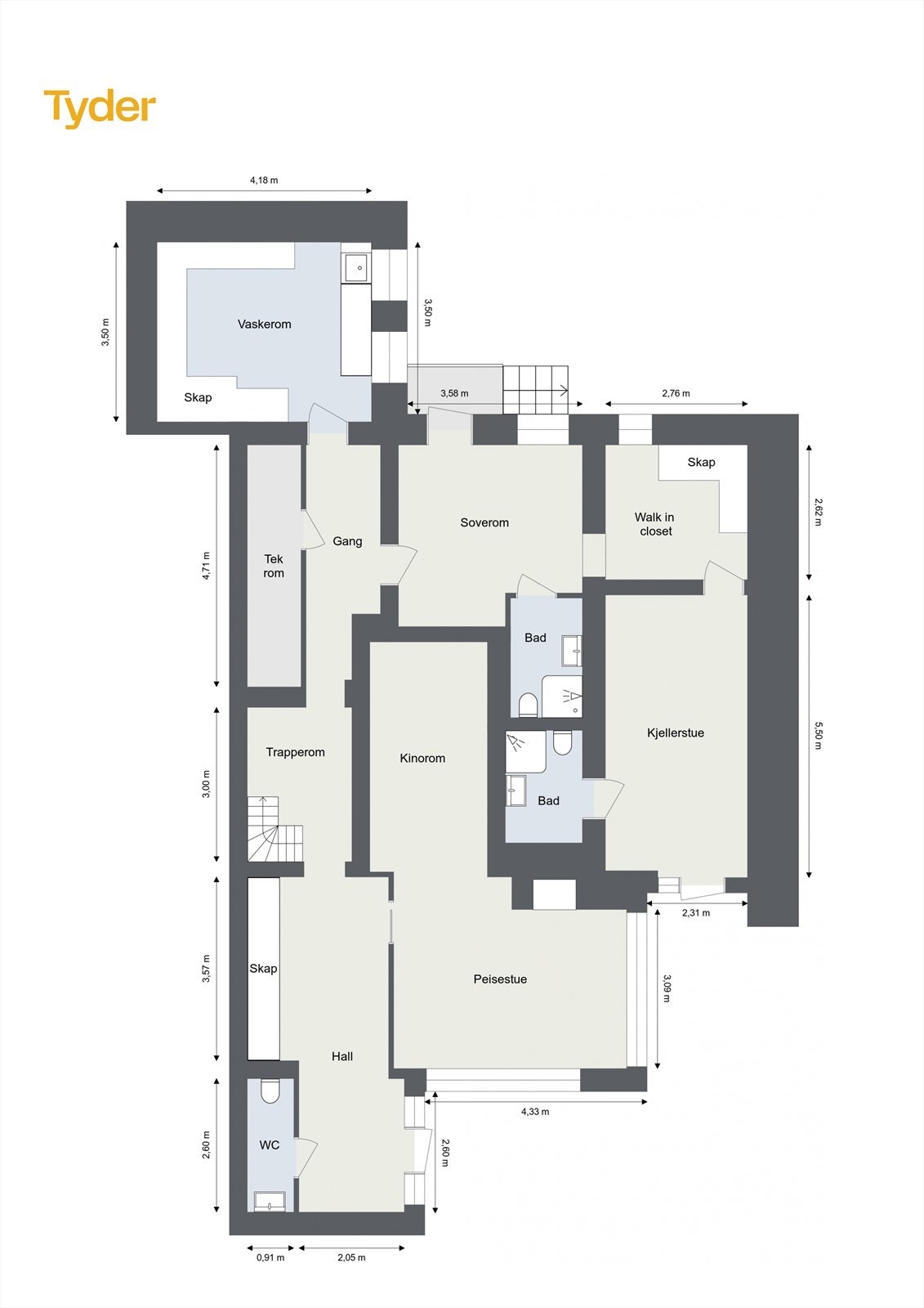 Plantegning u. etasje Galleribilde