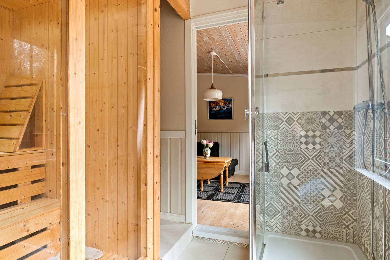 I direkte tilknytning til badet finner vi en romslig badstue. Galleribilde