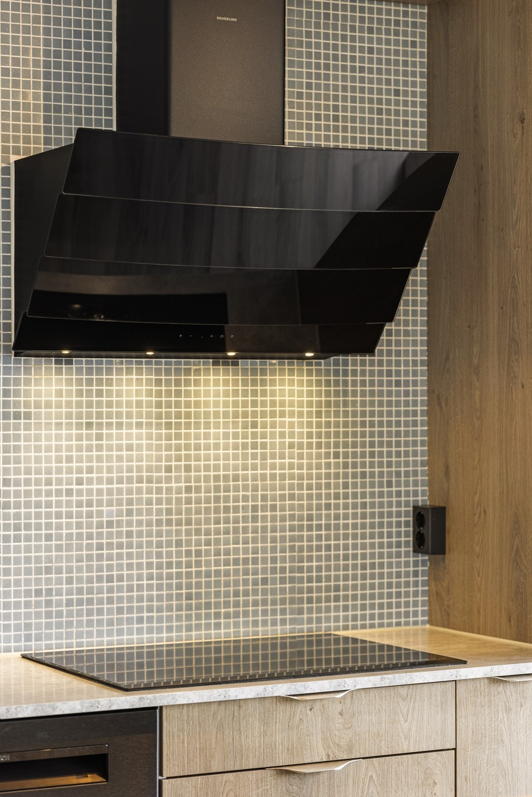 Kjøkkenet er utstyrt med induksjonstopp og ventilator med avtrekk ut. Galleribilde