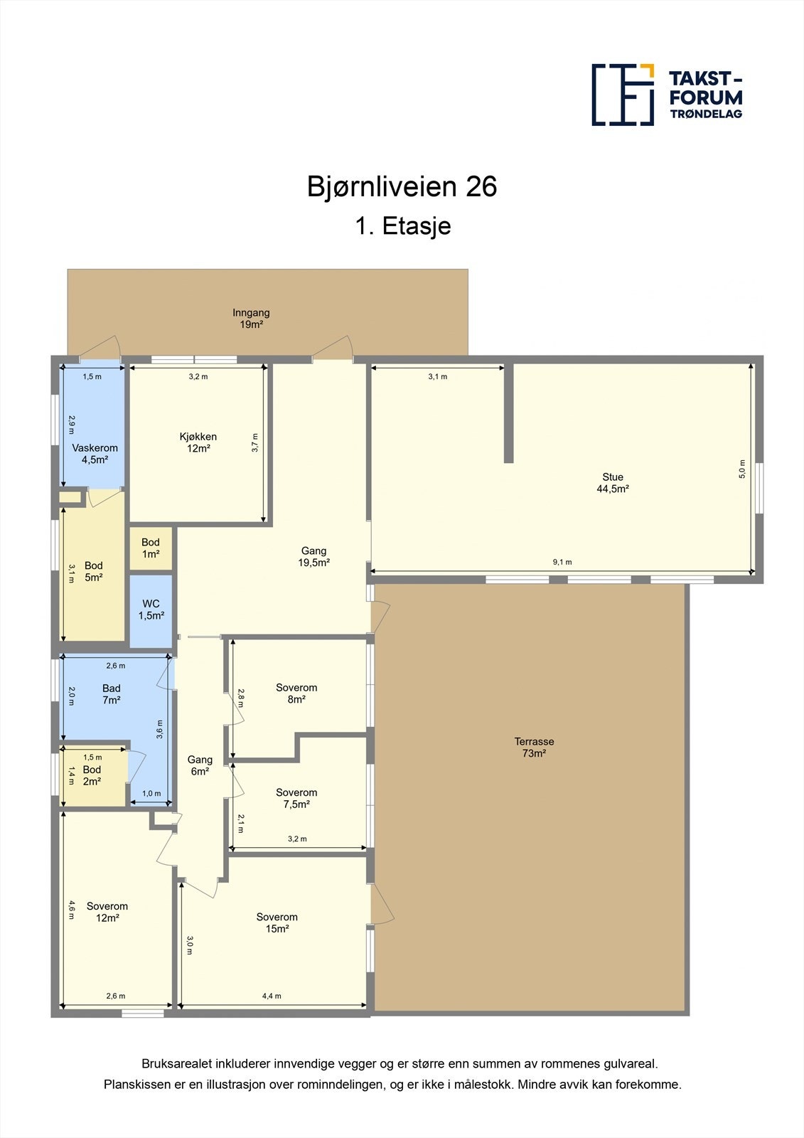 Planskisse 1. etasje Galleribilde