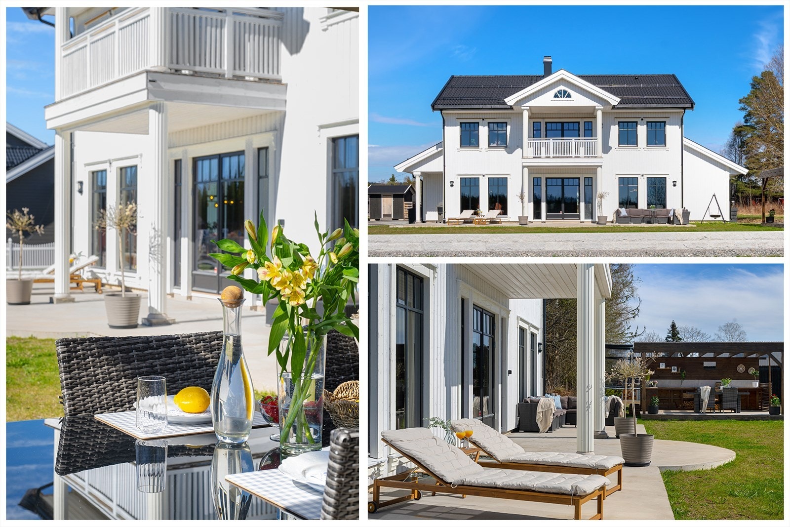 Her får du en herskapelig enebolig med elegante detaljer og solrik terrasse, som byr på flere eksklusive og innbydende uteområder. Galleribilde