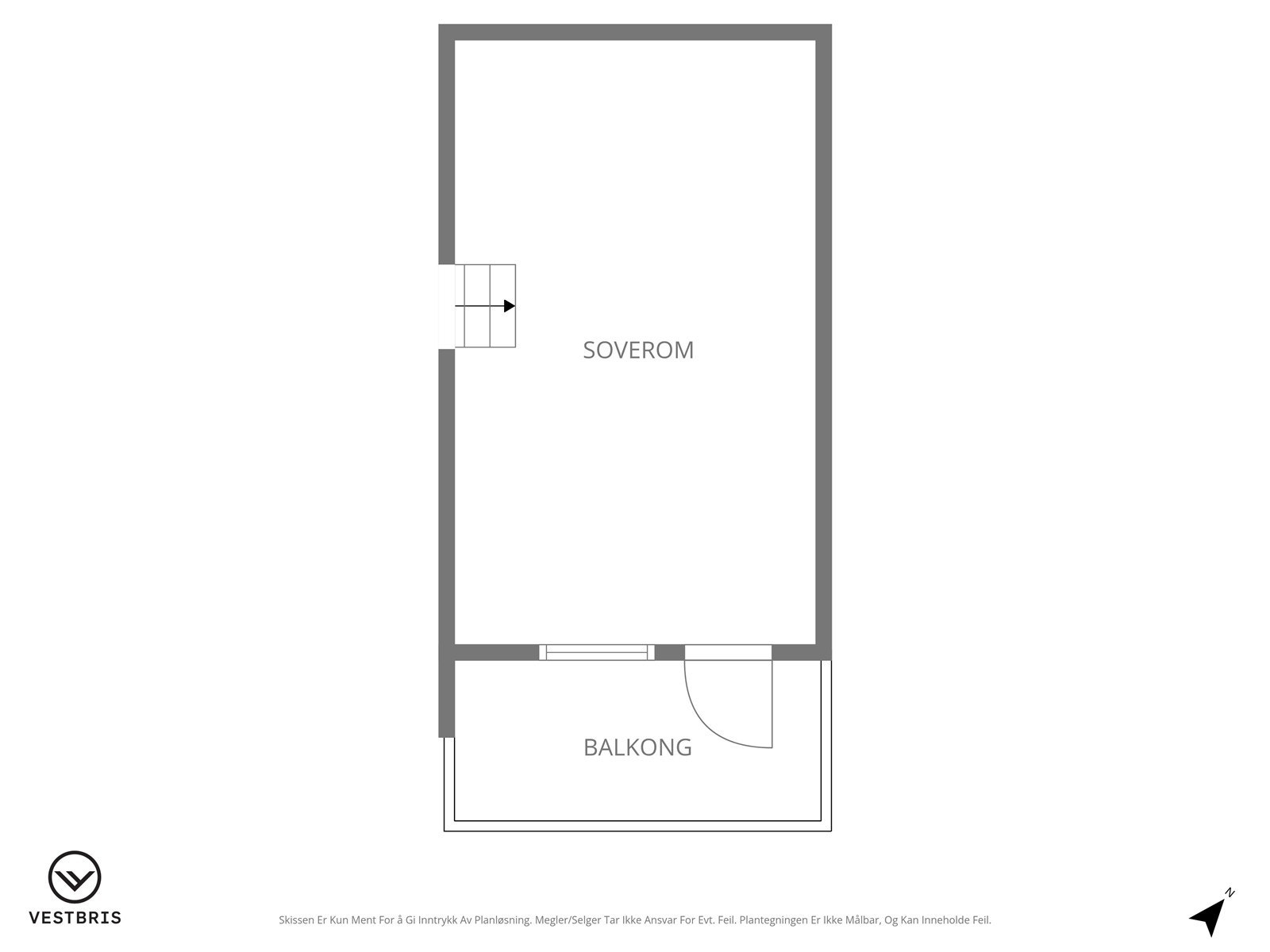 - Plantegning hovedsoverom over garasje - Galleribilde