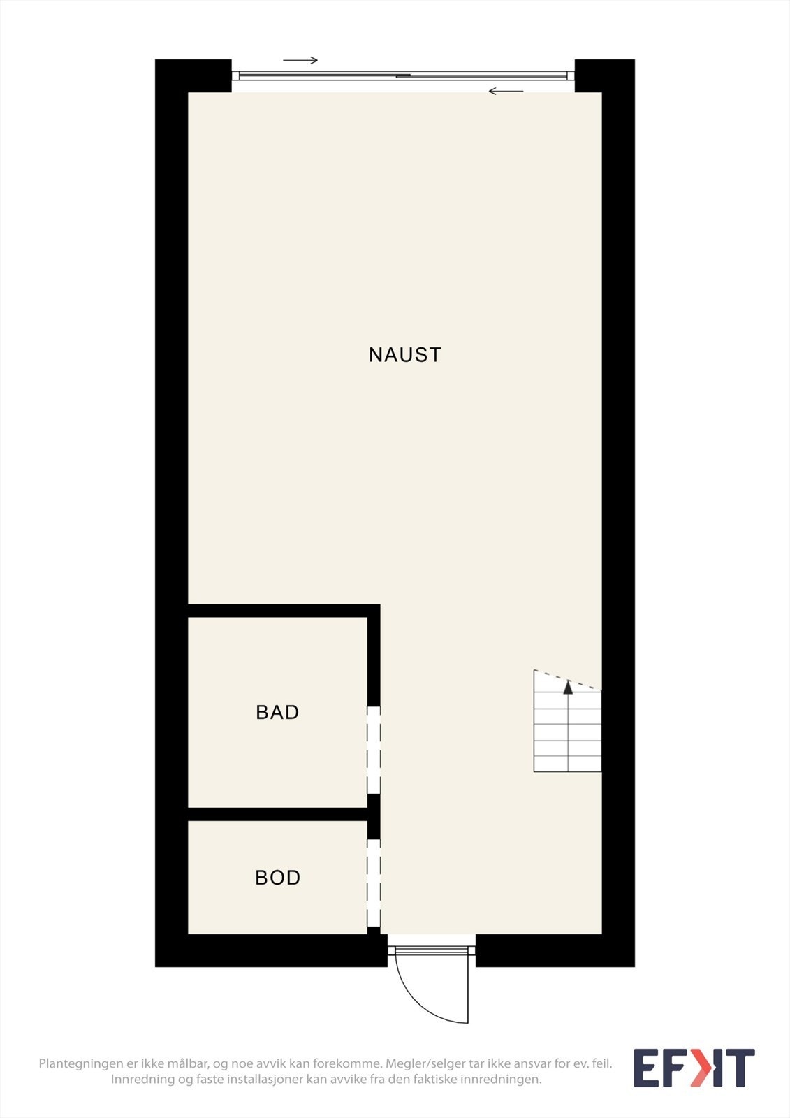 1. etasje er disponert med et stort rom tiltenkt stue og kjøkken, samt avsatt plass til bad og bod/teknisk rom. Galleribilde