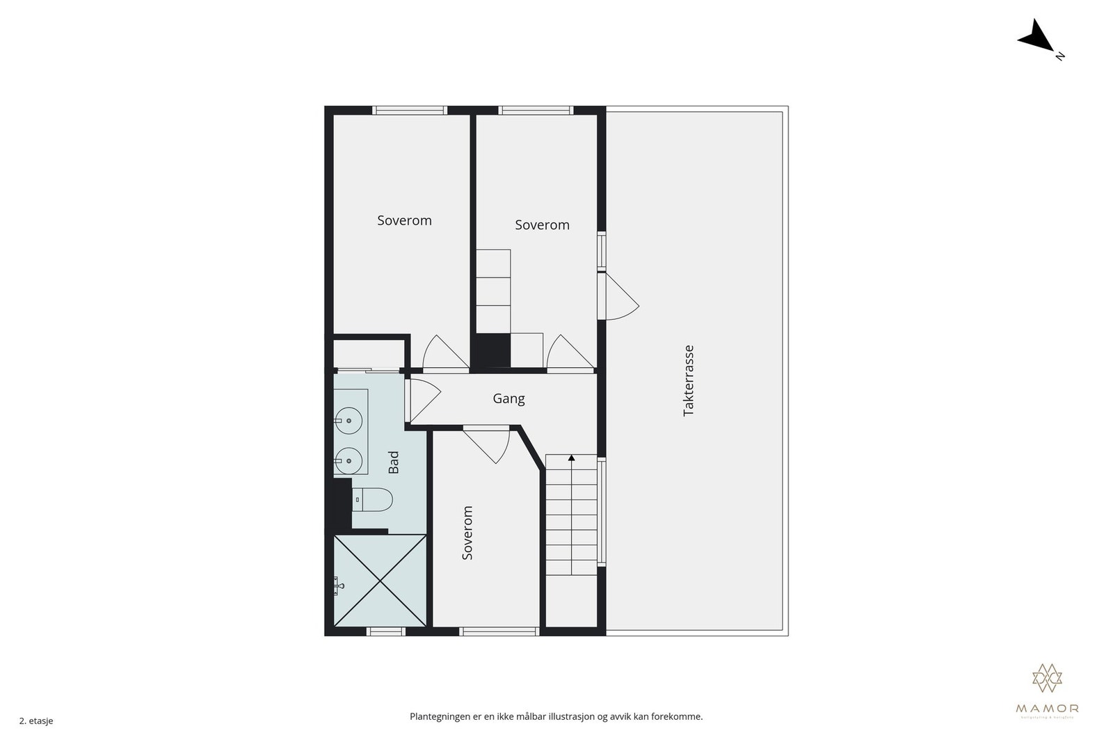 Plantegning 2. etasje Galleribilde