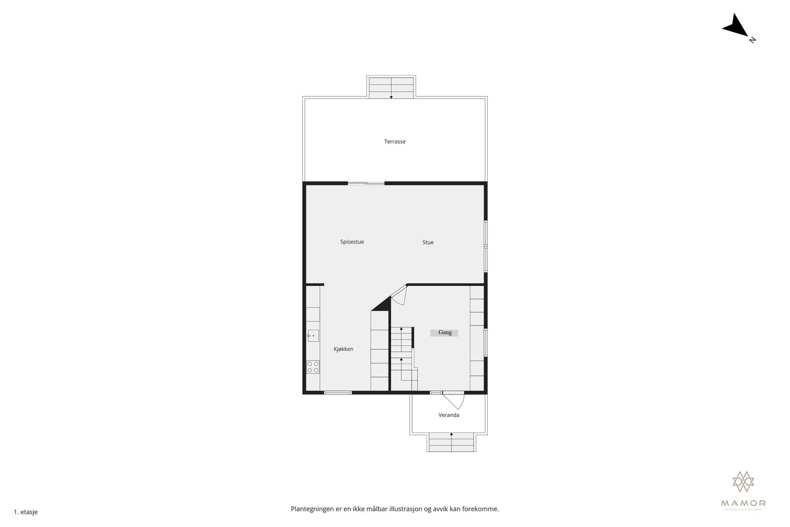 Plantegning 1. etasje Galleribilde