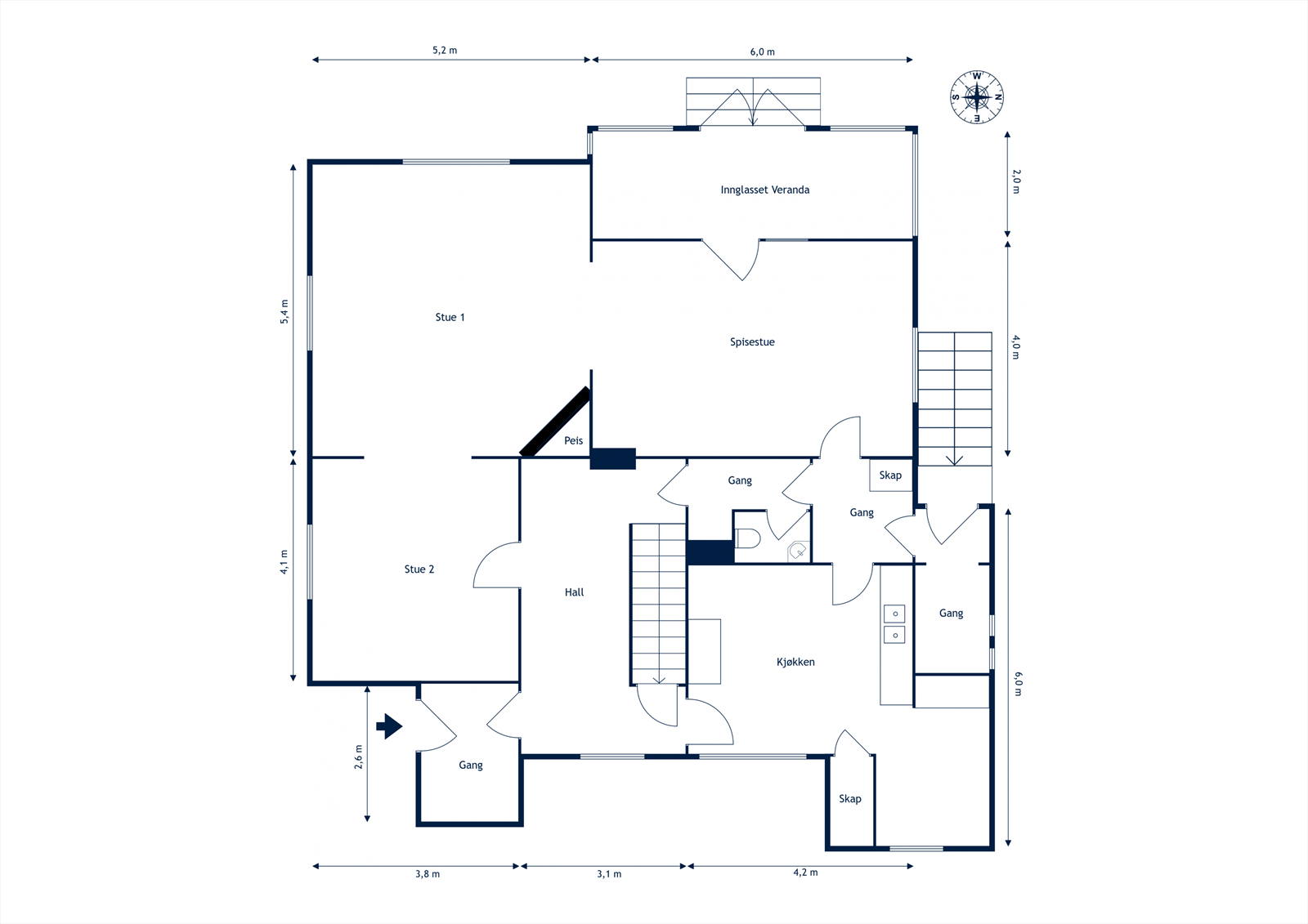 Plantegning 1. etasje Galleribilde