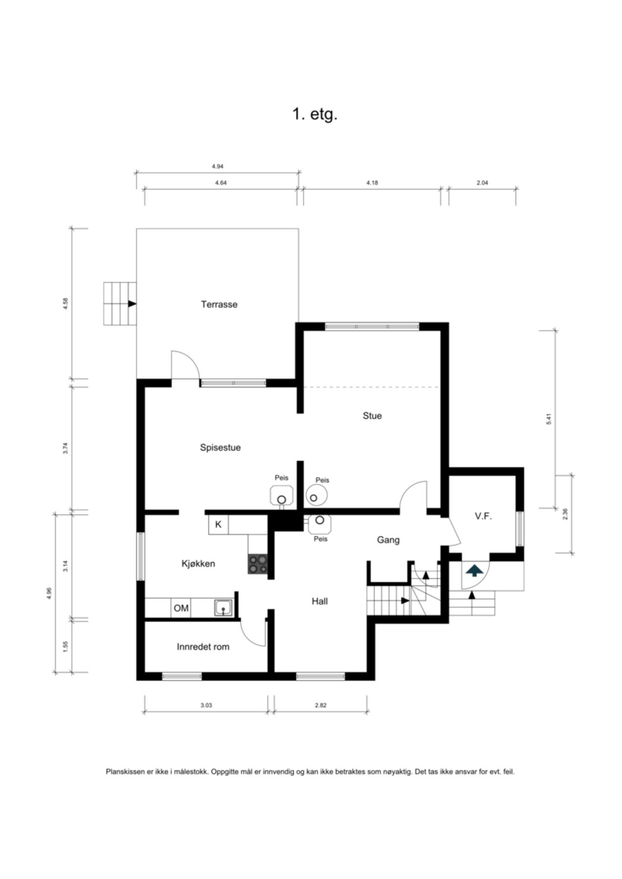 Plantegning 1. etasje. Galleribilde