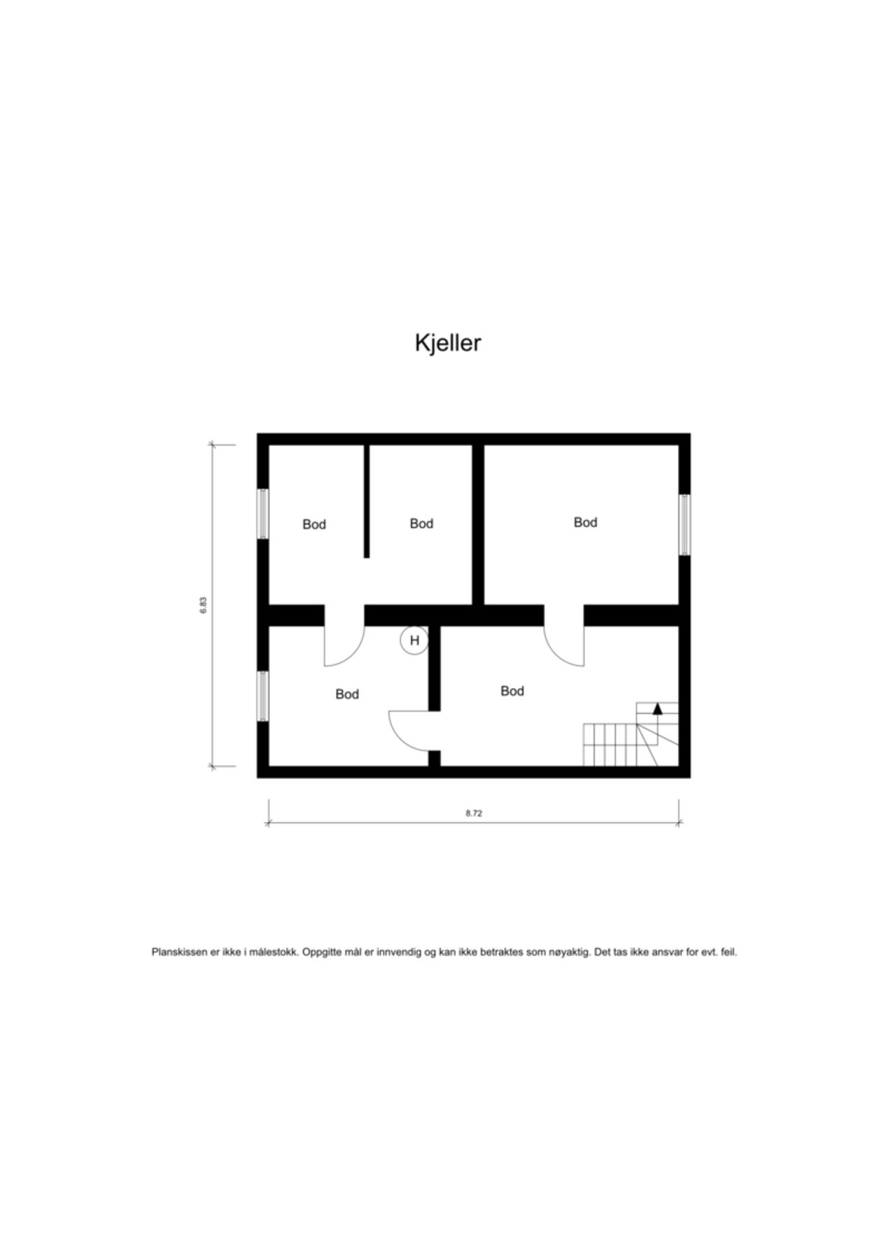 Plantegning kjelleretasje. Galleribilde