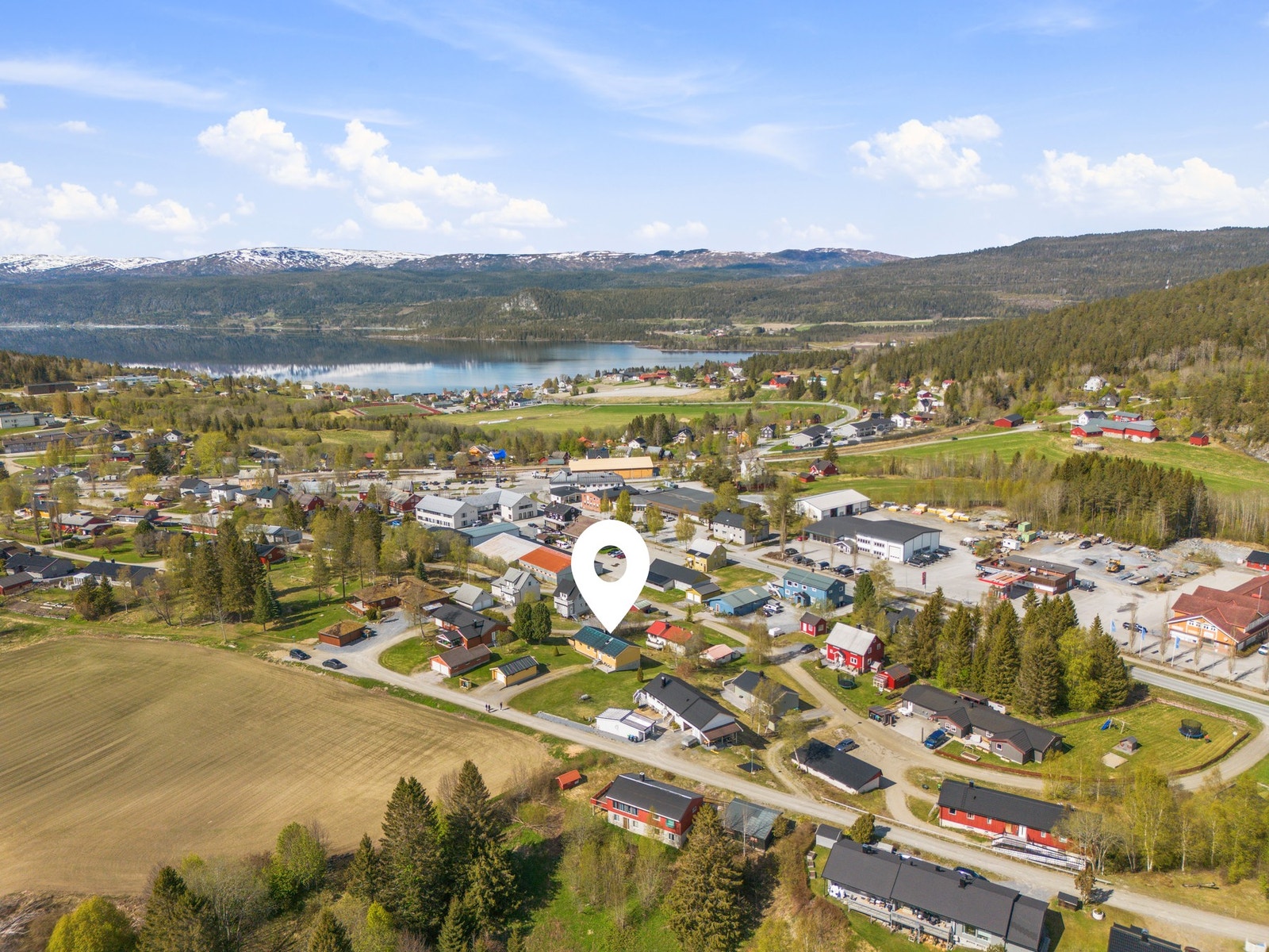 Gangavstand til butikk, skole, idrettsanlegg, Snåsavatnet med gode rekreasjon og fiskemuligheter. Galleribilde