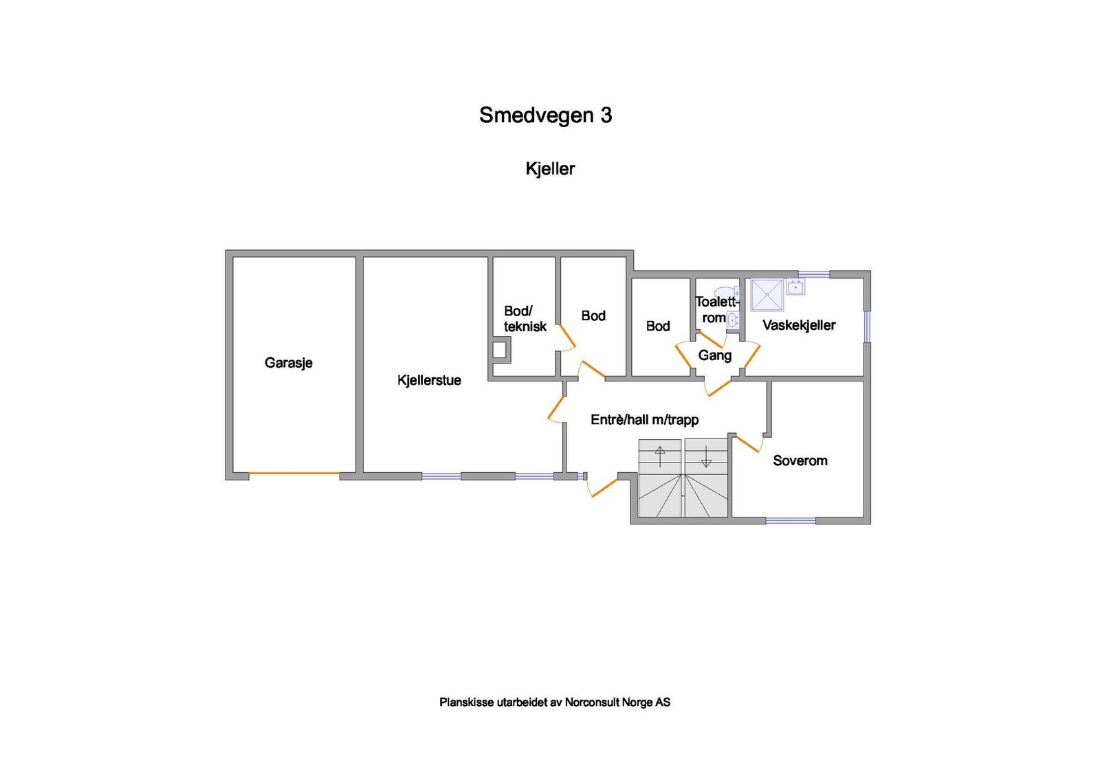 Planskisse kjeller. Galleribilde