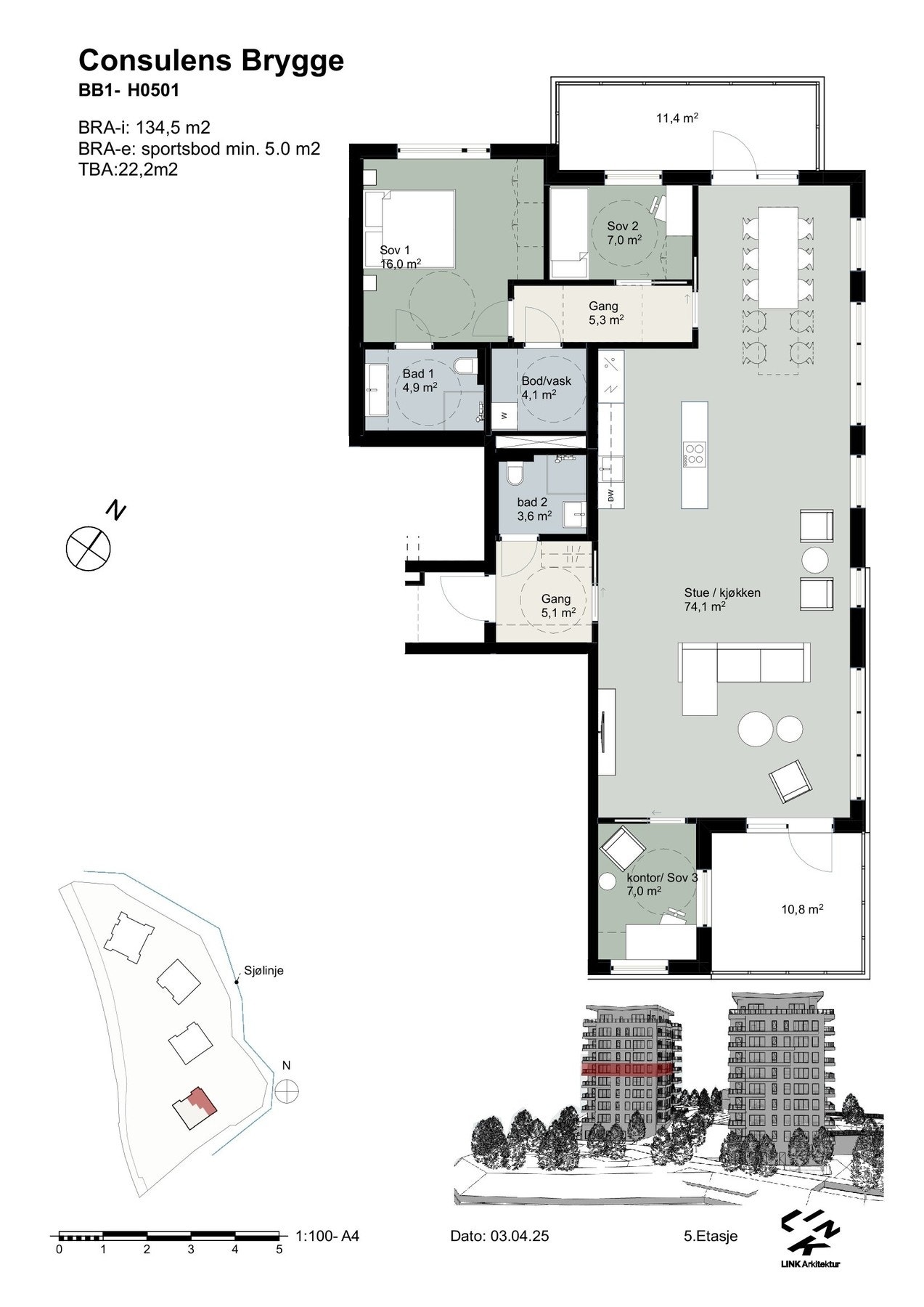 Salgstegning av leilighet H0501 i trinn 4. Galleribilde