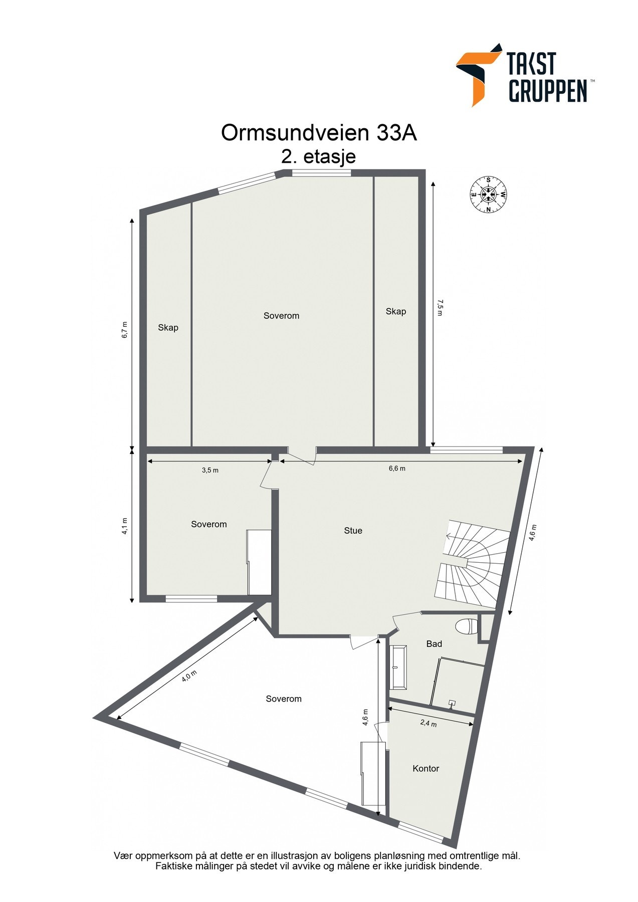 Plantegning 2.etasje Galleribilde