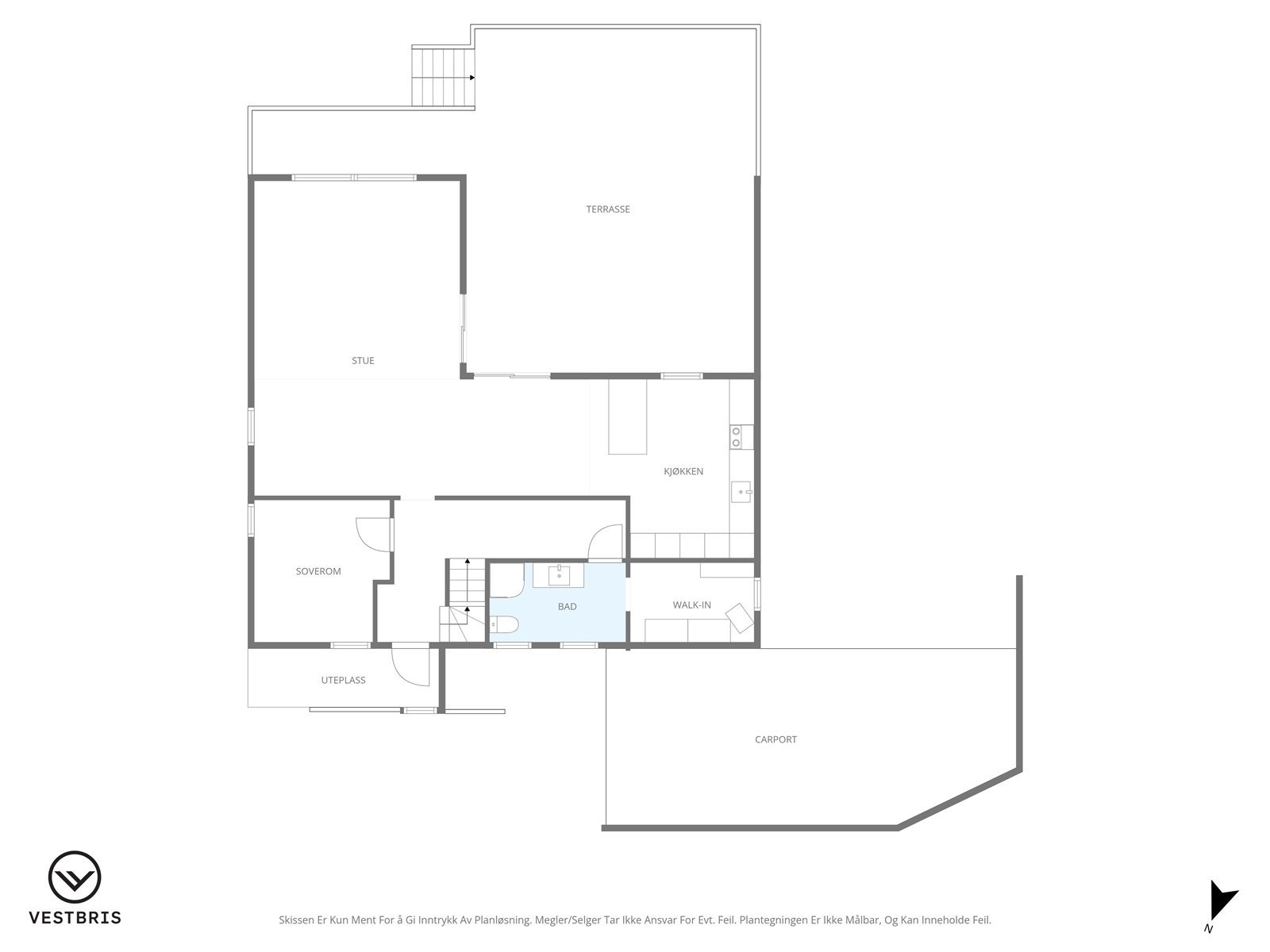 - Plantegning hovedetasje - Galleribilde