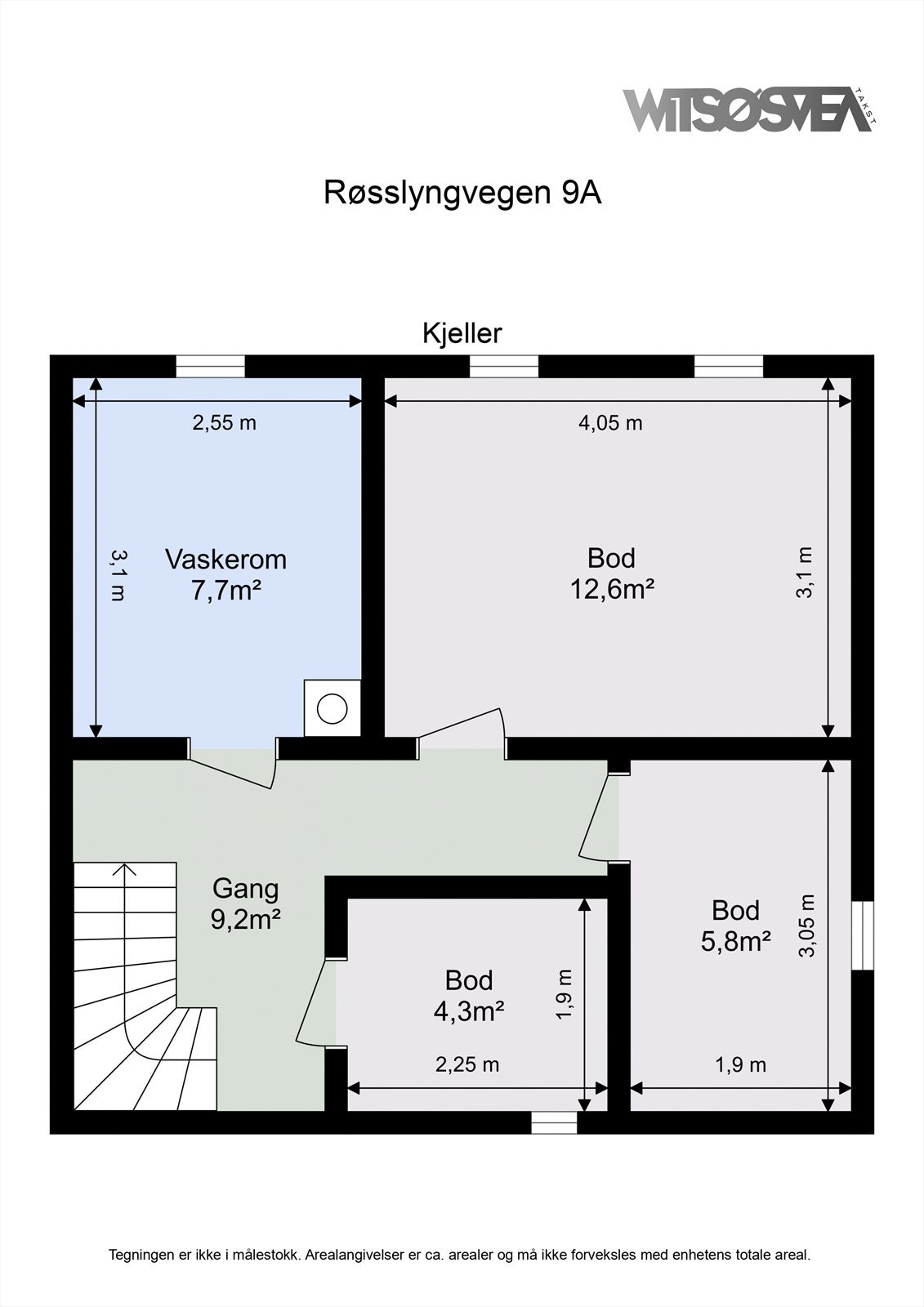 Kjelleren har et praktisk vaskerom og rikelig med lagringsplass i tre boder. Galleribilde