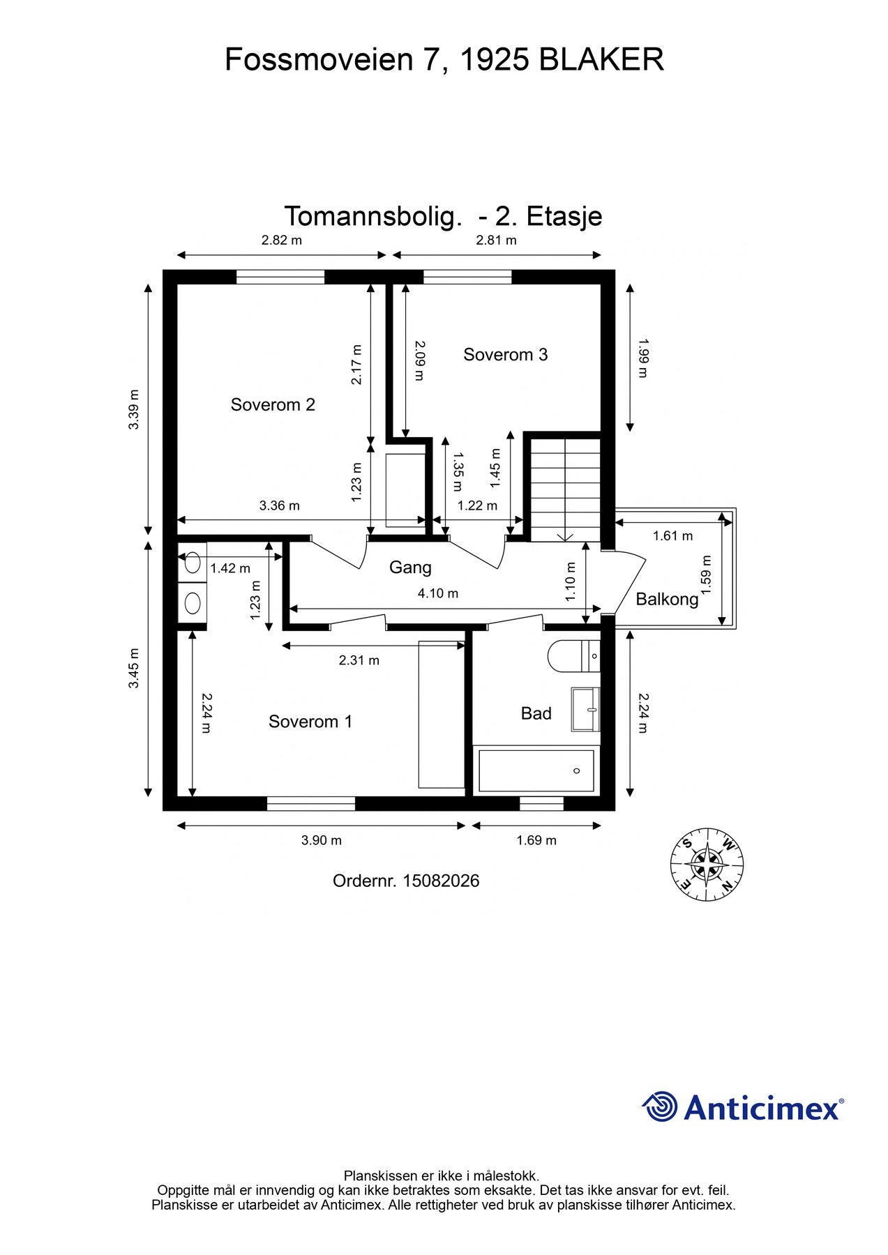 For en ekstra liten oversikt får du først se plantegningen over etasjen. Galleribilde