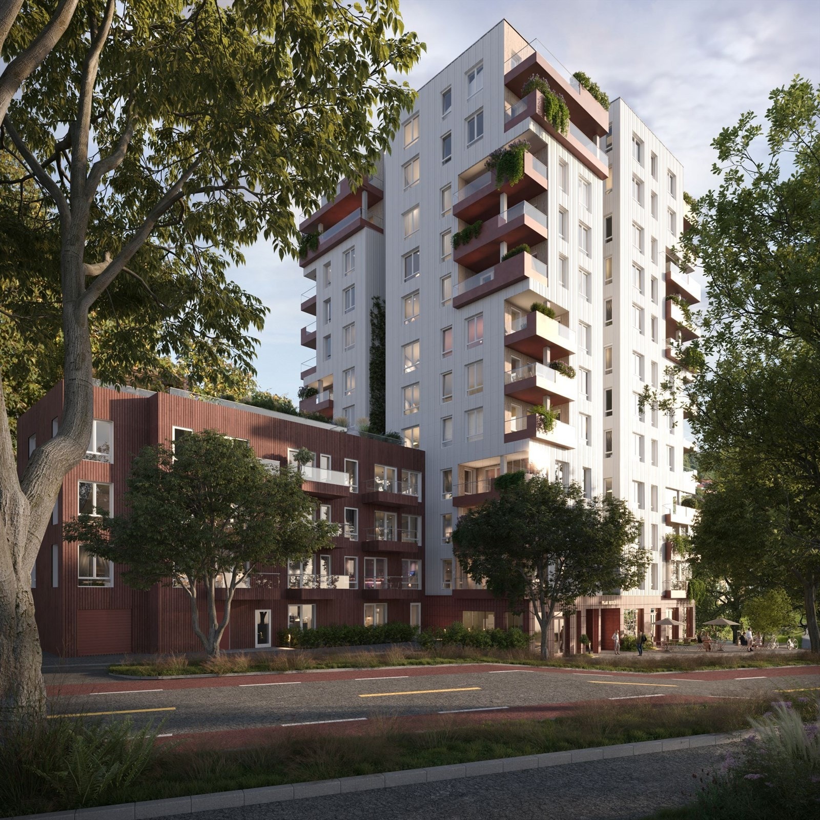 Her bor du med lite innsyn og god utsikt i et etablert boligområde med skoler, butikker og marka like ved. Illustrasjon, avvik kan forekomme. Galleribilde