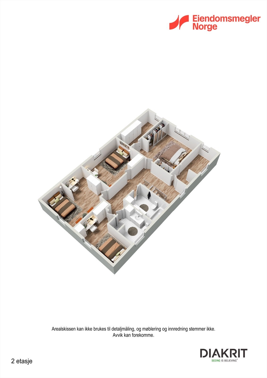 Plantegning 3D - 2. etasje. Galleribilde