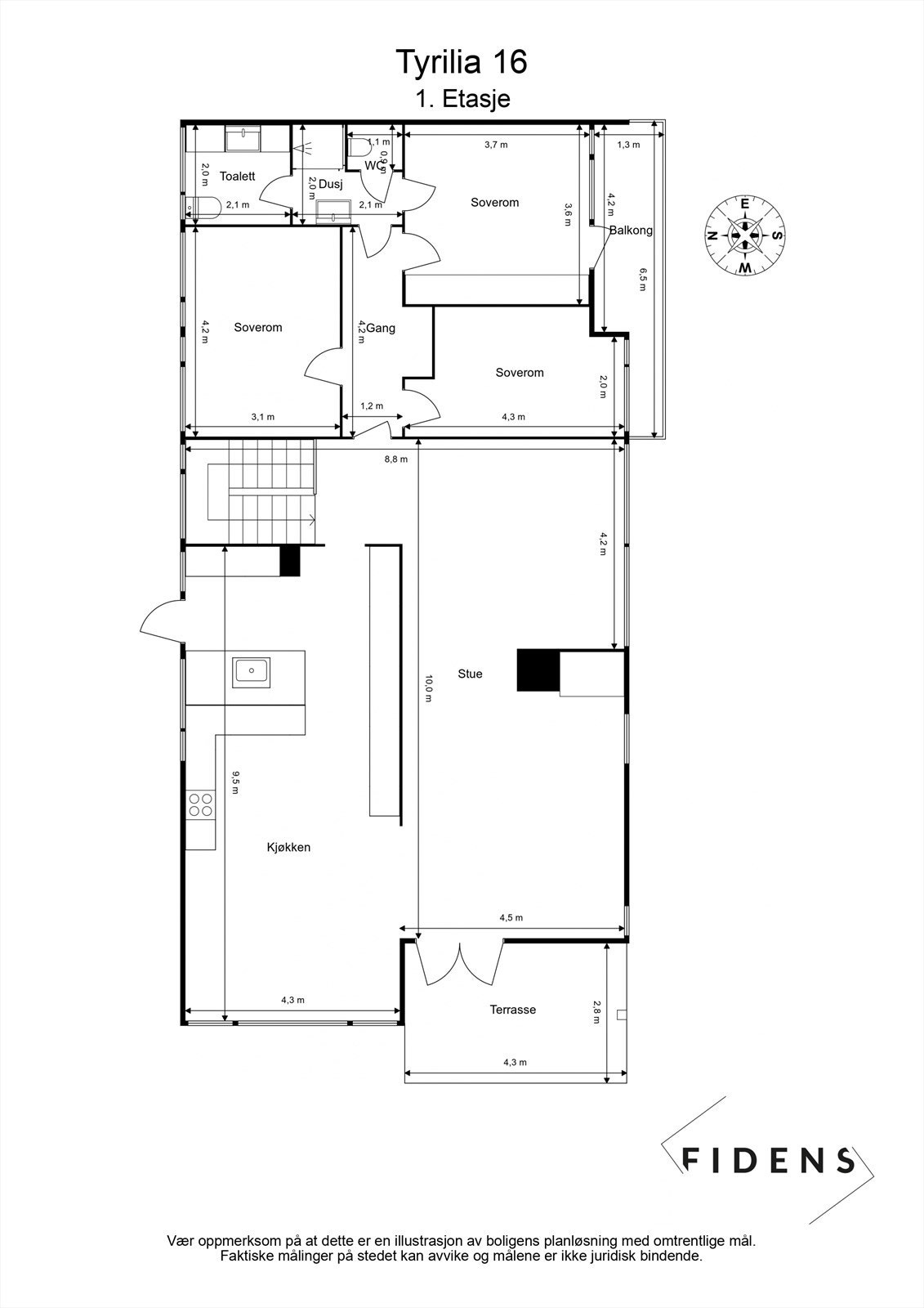 Plantegning 1. etasje Galleribilde