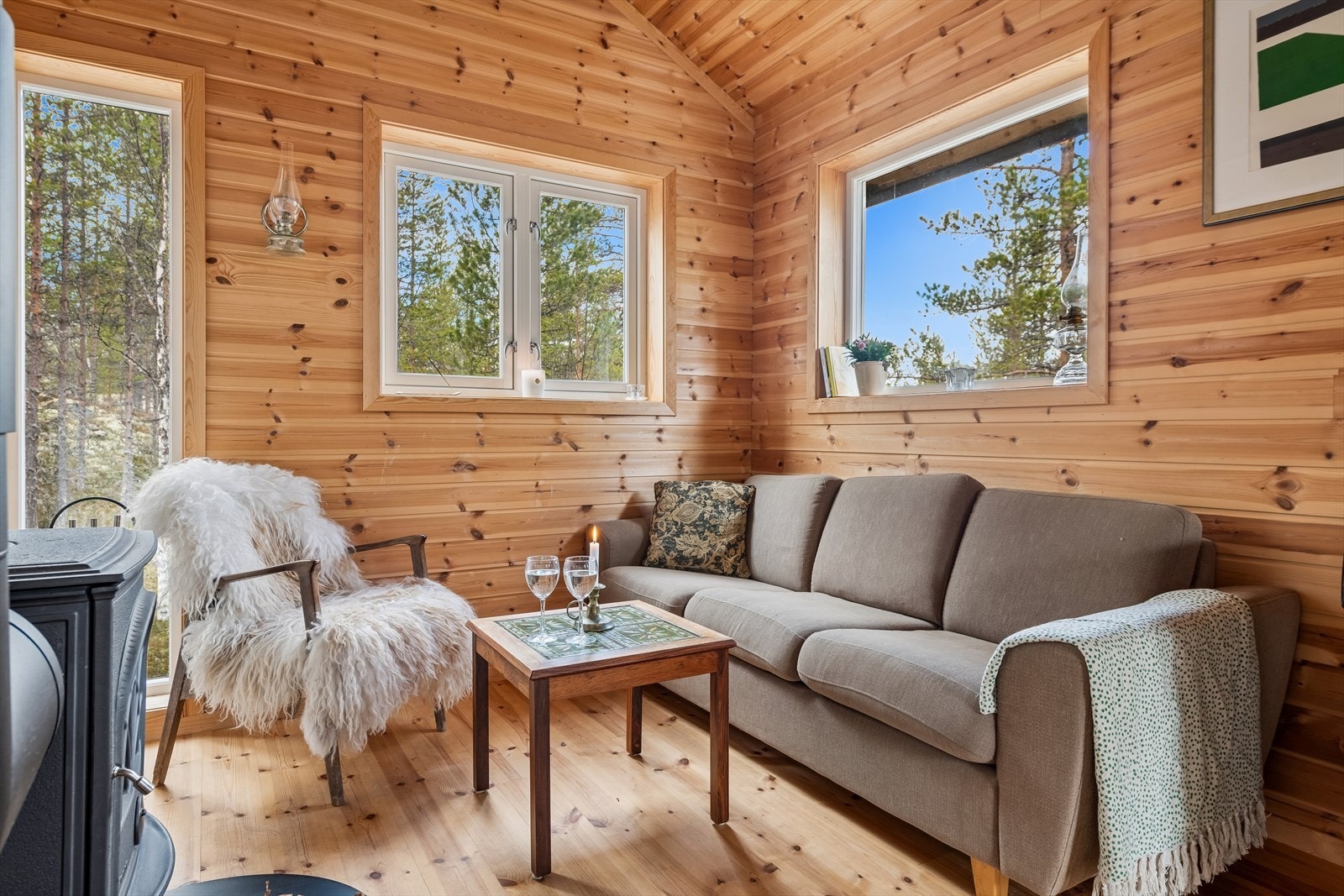 Vinduene har 2-lags glass og slipper inn dagslyset. Galleribilde
