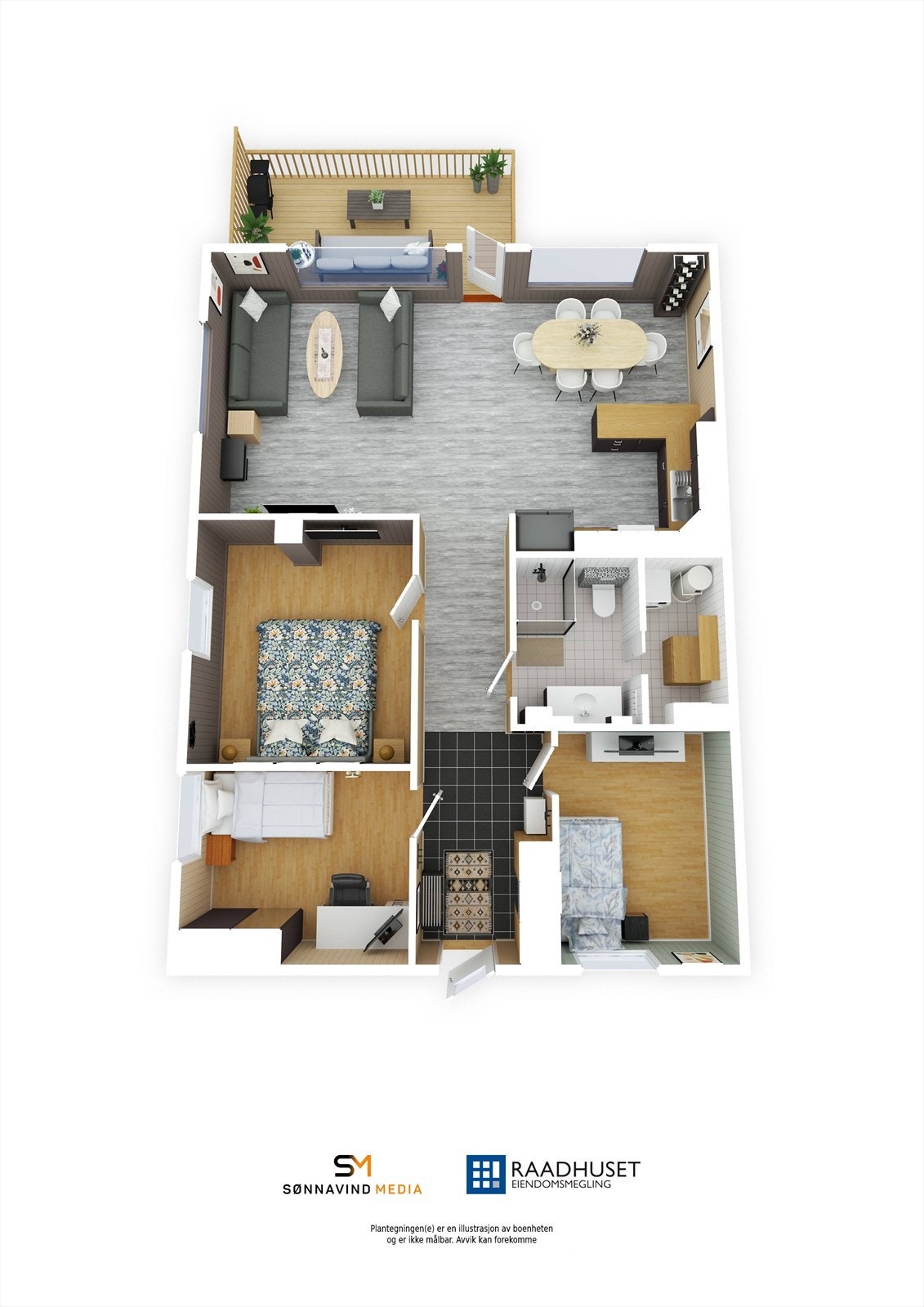 3D Plantegning Galleribilde