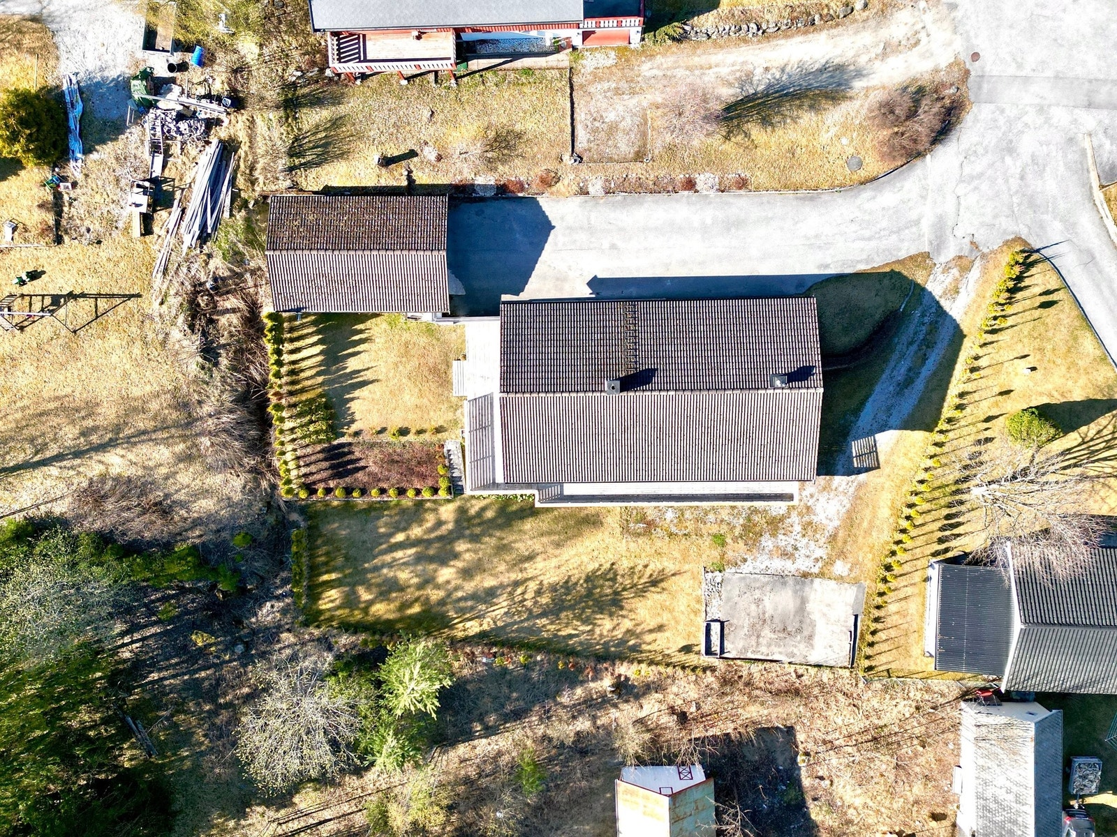 Toppvisning av hele tomten Galleribilde