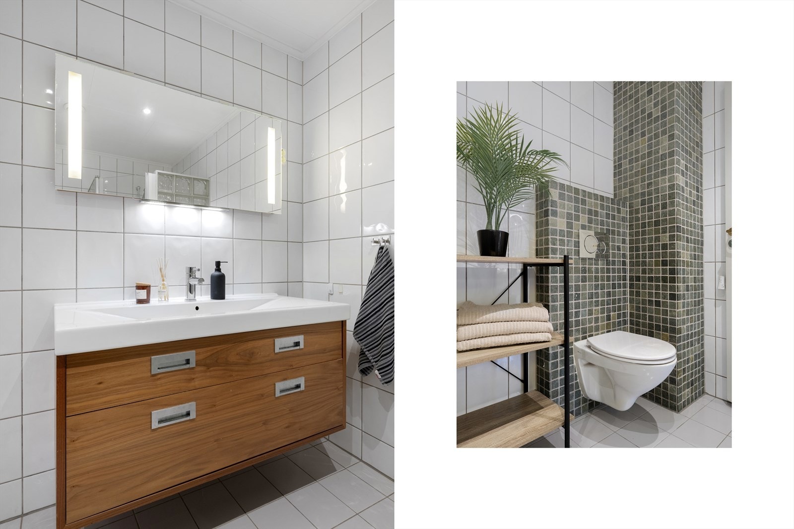 Badet er funksjonelt innreidd med moderne løysingar. Galleribilde