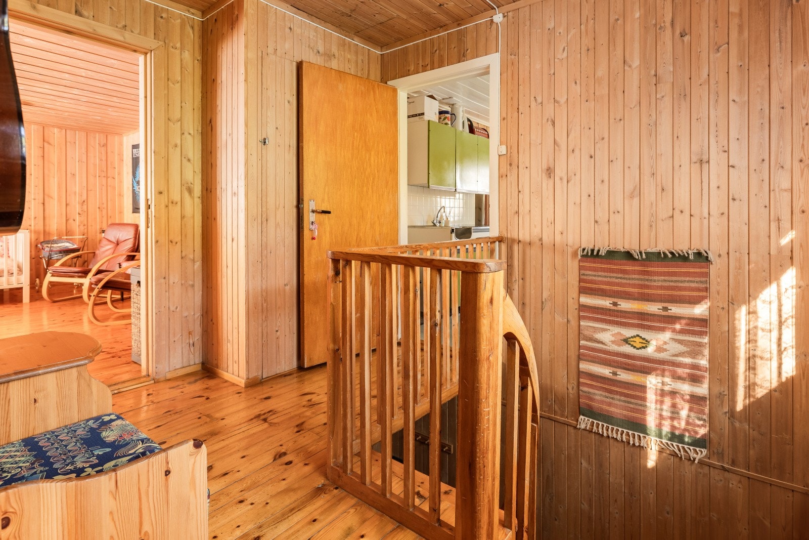 Gangen i andre etasje binder sammen etasjens ulike rom. Galleribilde