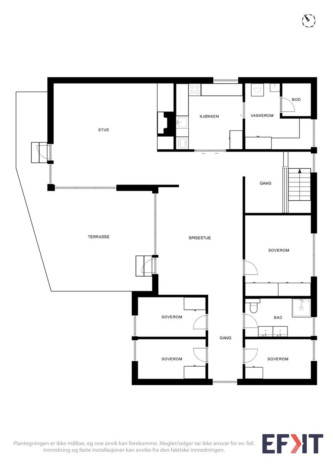 Plantegning 1. etasje Galleribilde