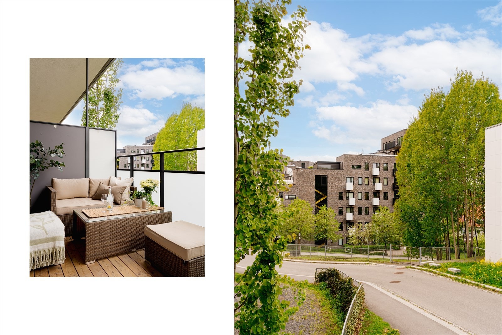 Balkongen ligger skjermet og fint til mot rolige omgivelser. Galleribilde