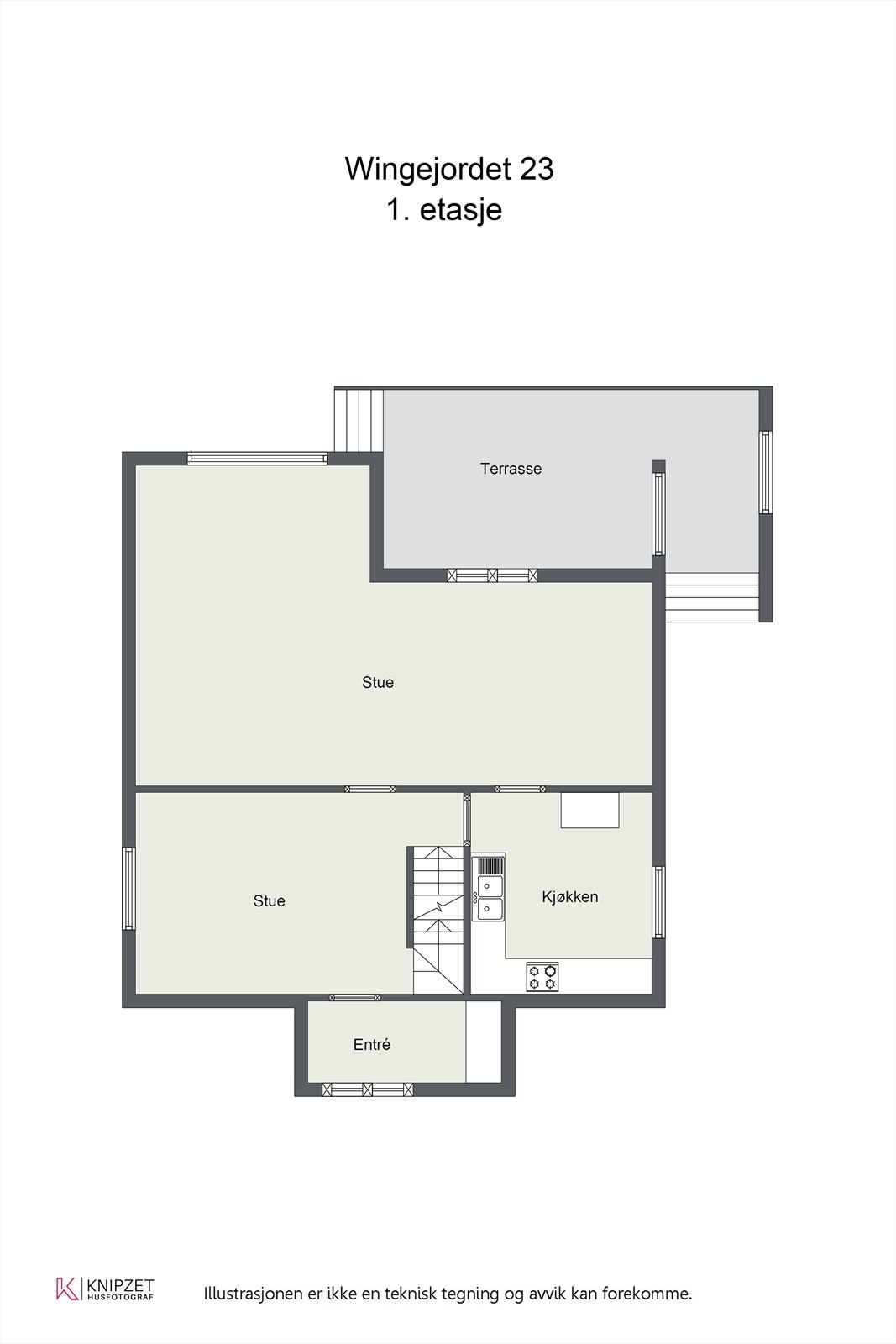 Plantegning 1. etasje Galleribilde