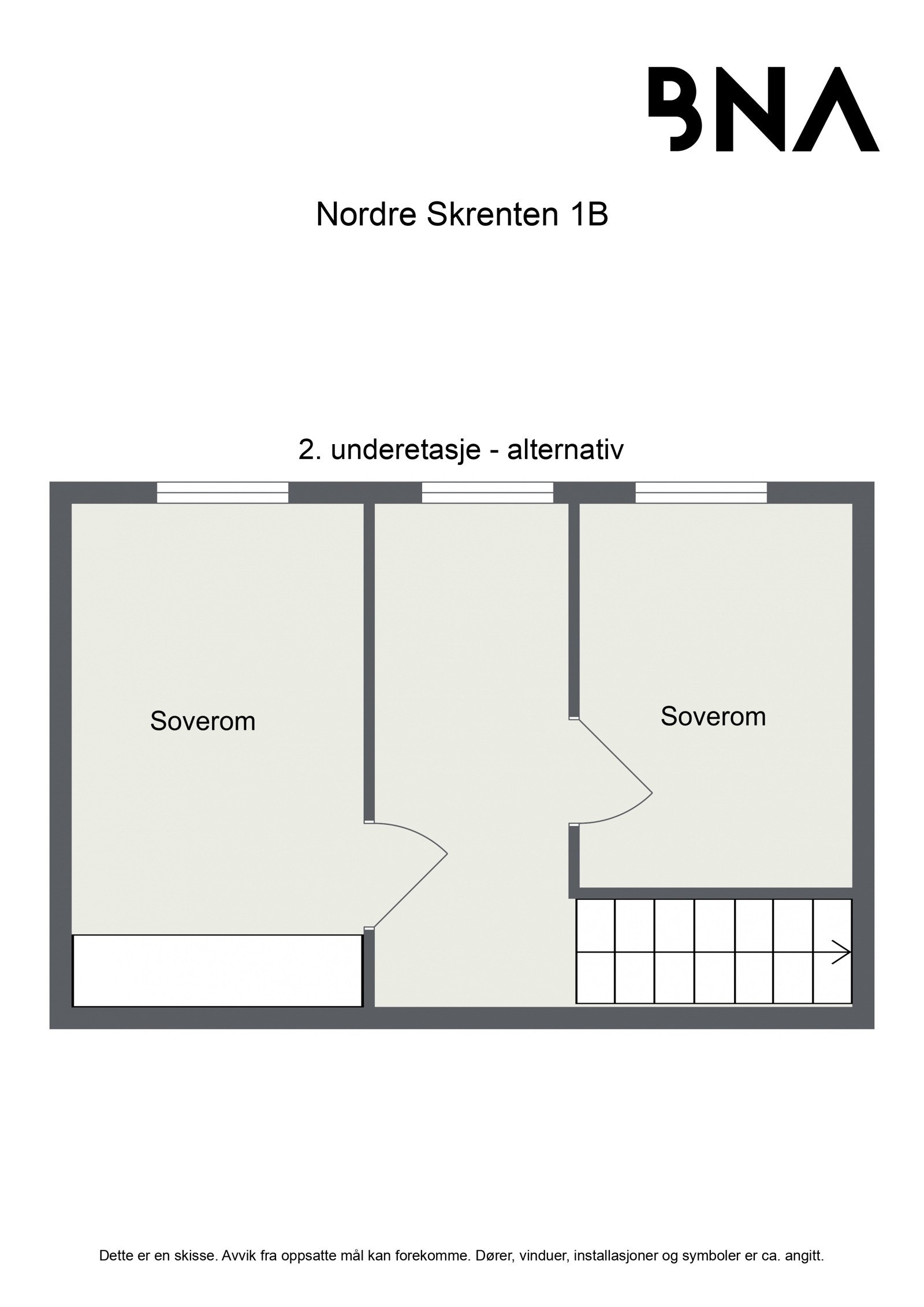 2. underetasje: Plantegning slik leiligheten var opprinnelig Galleribilde