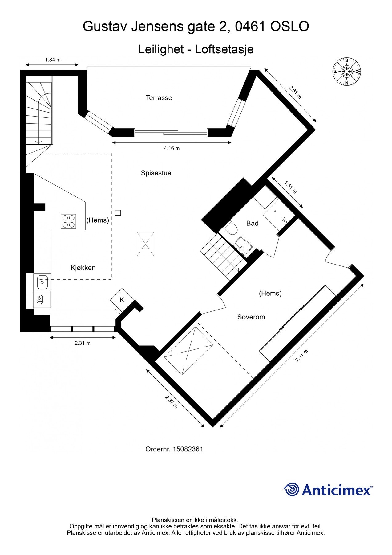 Før vi skal inn: plantegninger sånn at du får orientert deg litt. Her er vi i 5. etg. Galleribilde