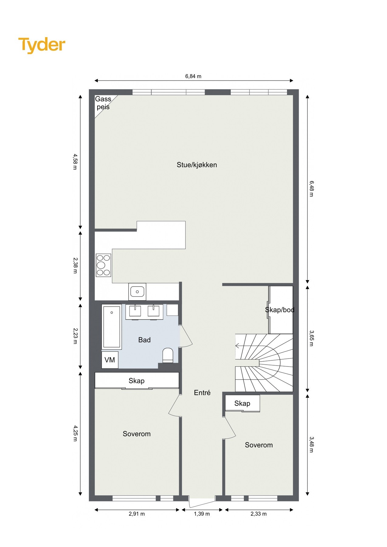 Plantegning 4. etasje Galleribilde