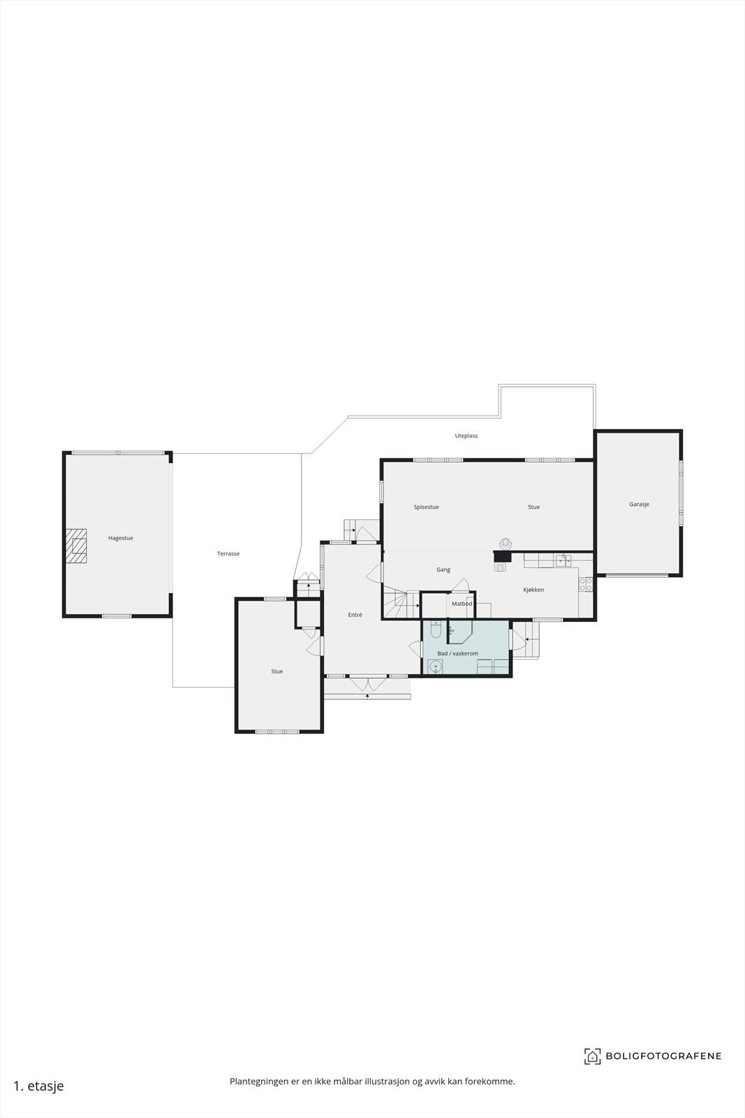 Plantegning for 1. etasje Galleribilde