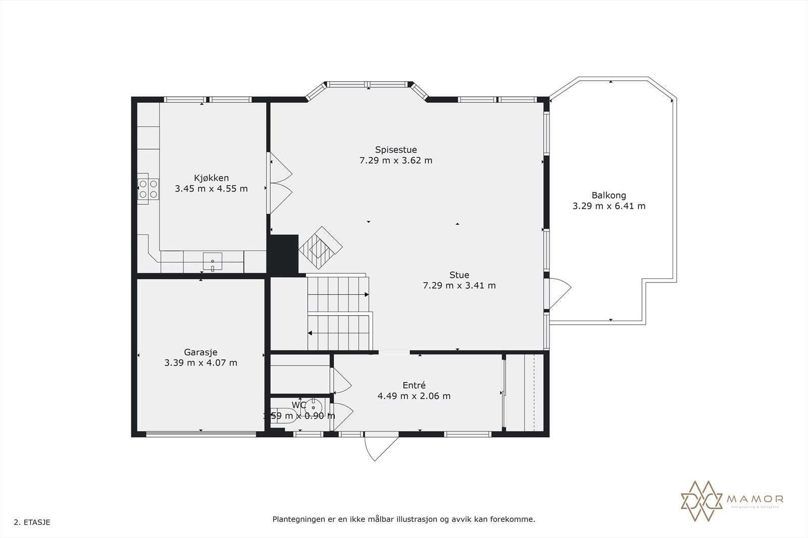 Plantegning 1 etg. Galleribilde