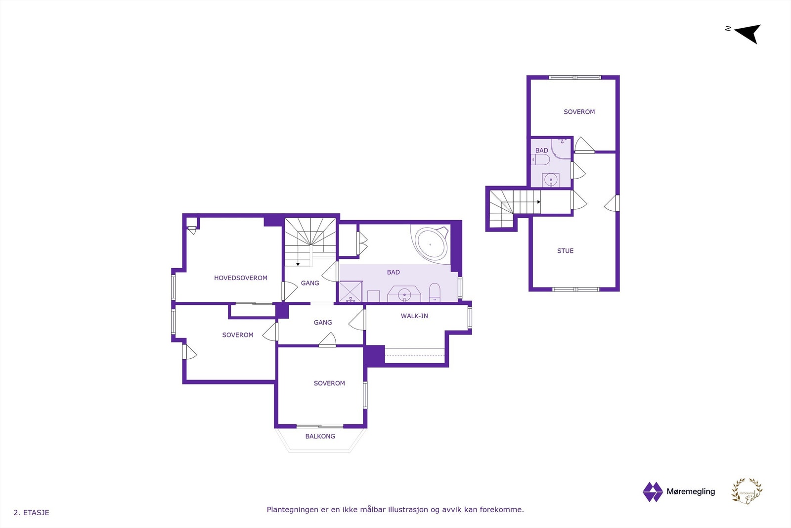 Plantegning loftsetasje Galleribilde