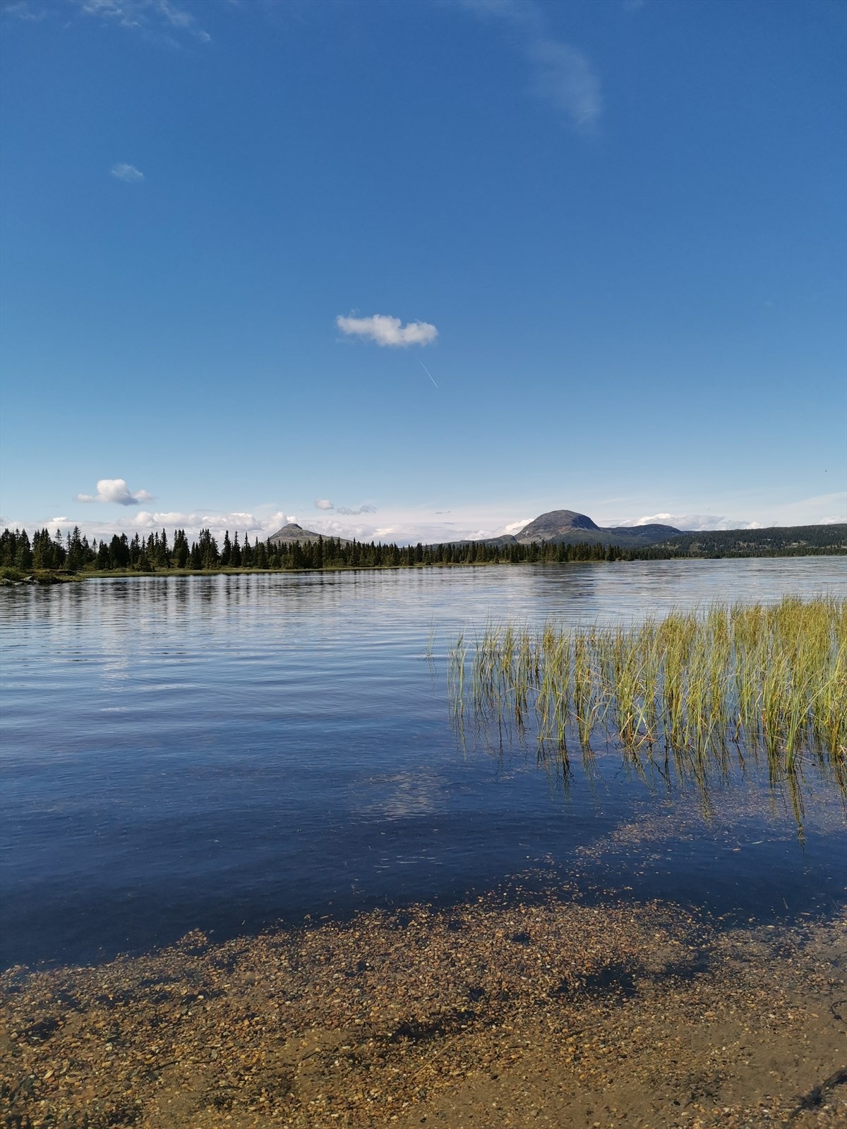 Om en vil prøve fiskelykken, eller ta seg et forfriskende bad en varm, sommerdag, er det flere vakre fjellvann i området. (Selgers foto) Galleribilde