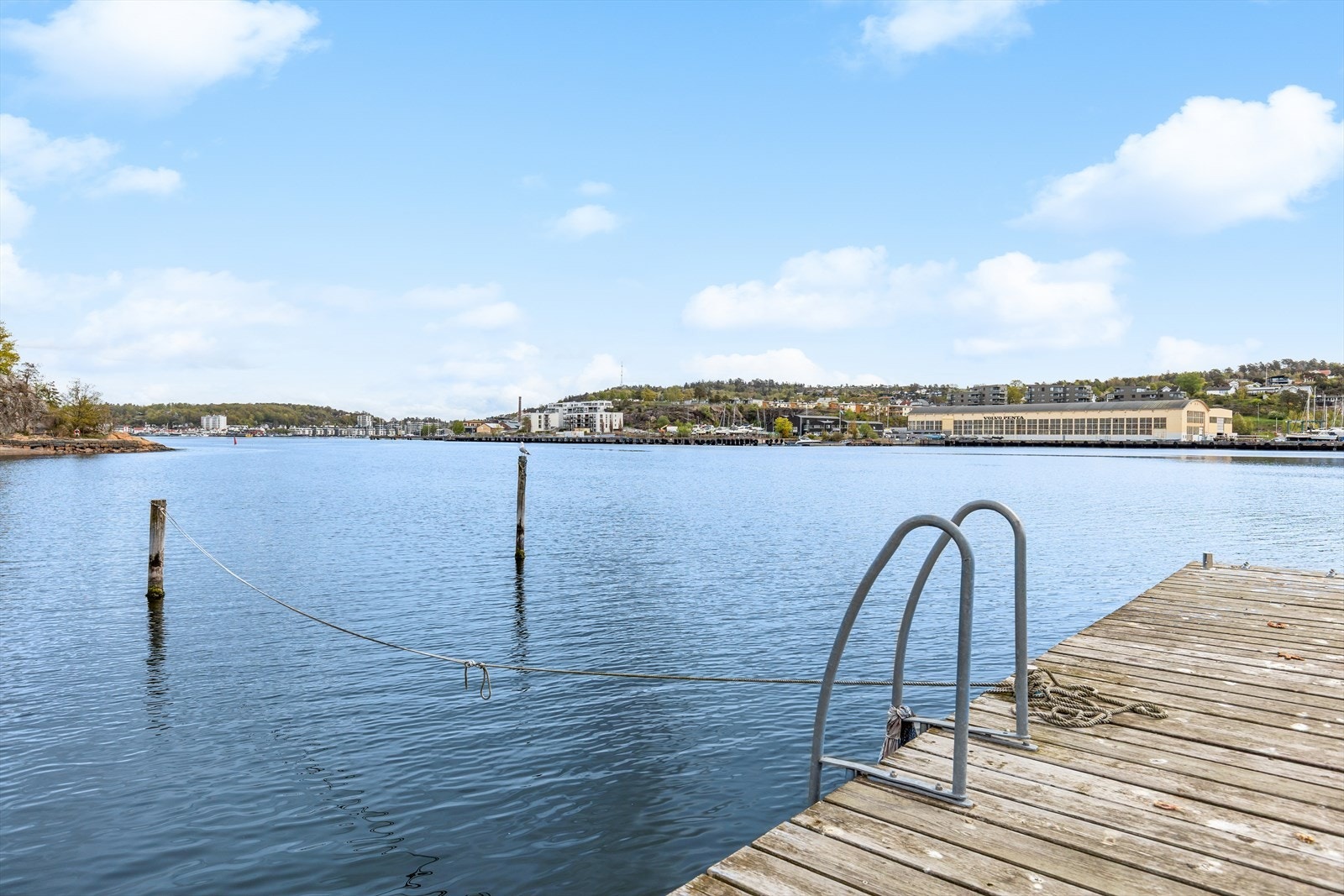 Deilig morgenbad med sentrum i bakgrunn. Galleribilde