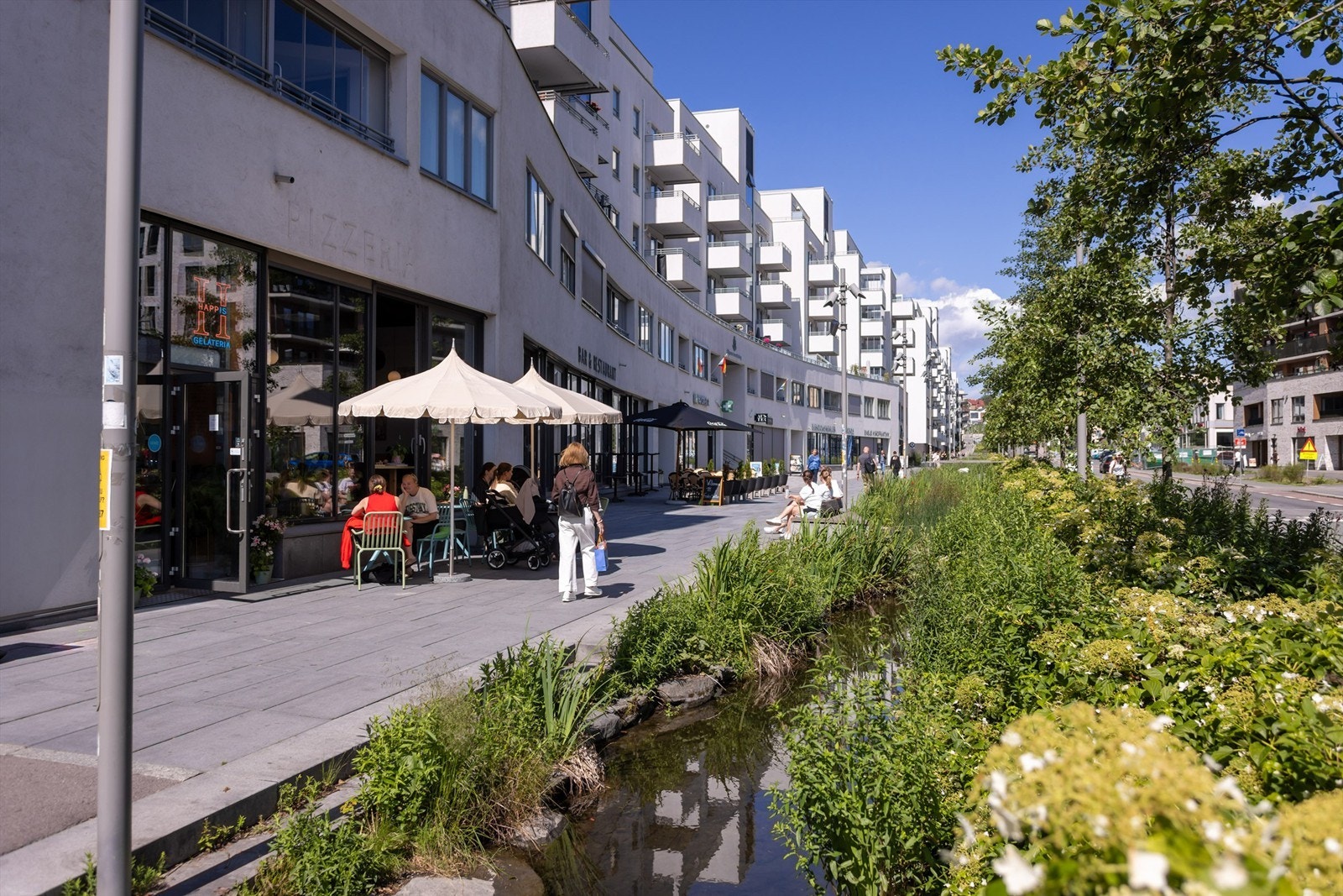 Like ved ligger Hovinbekken med idylliske tur- og sykkelveier som strekker seg mot sentrum og marka. Galleribilde