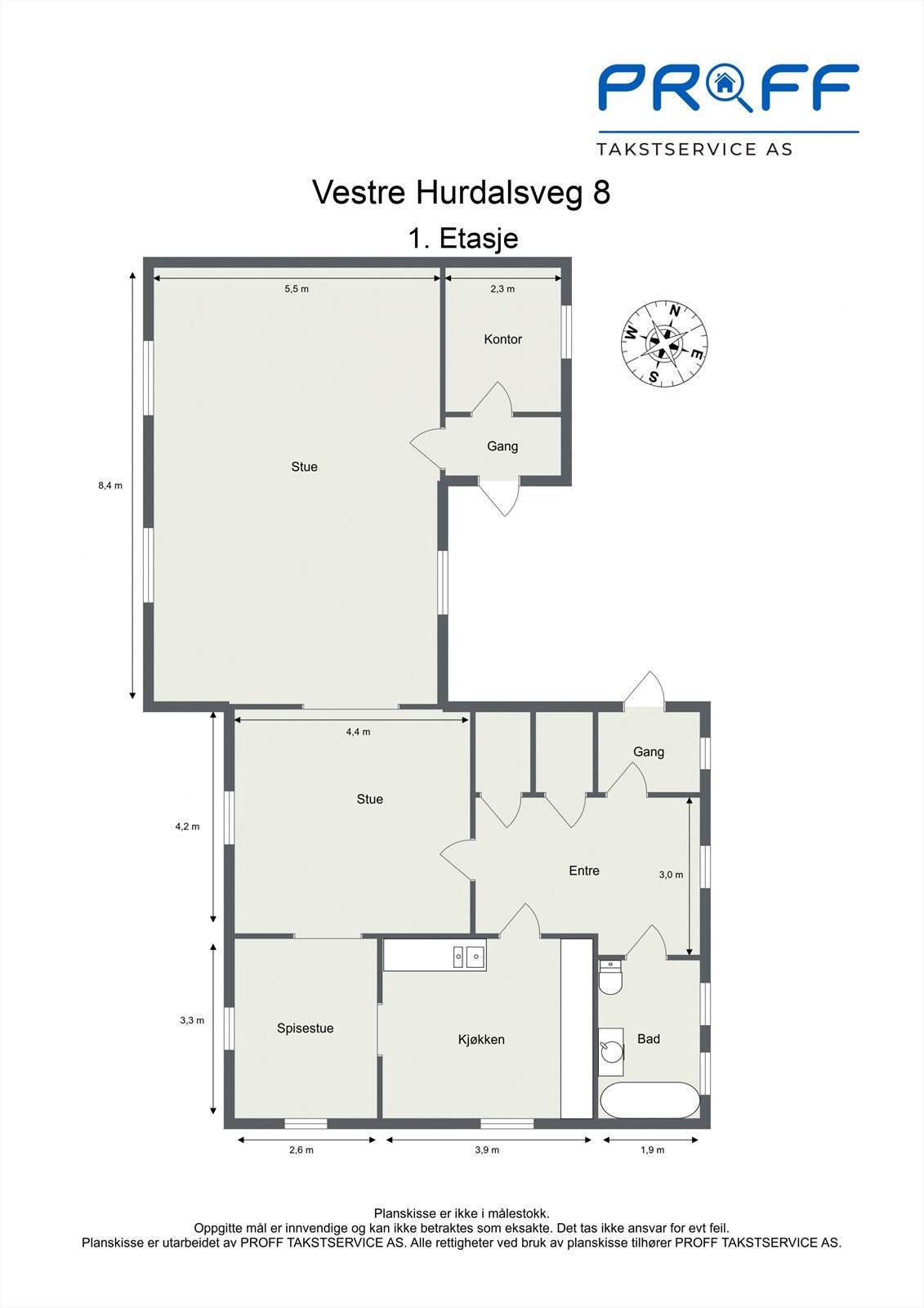 Plantegning av boligens 1. etasje. Galleribilde