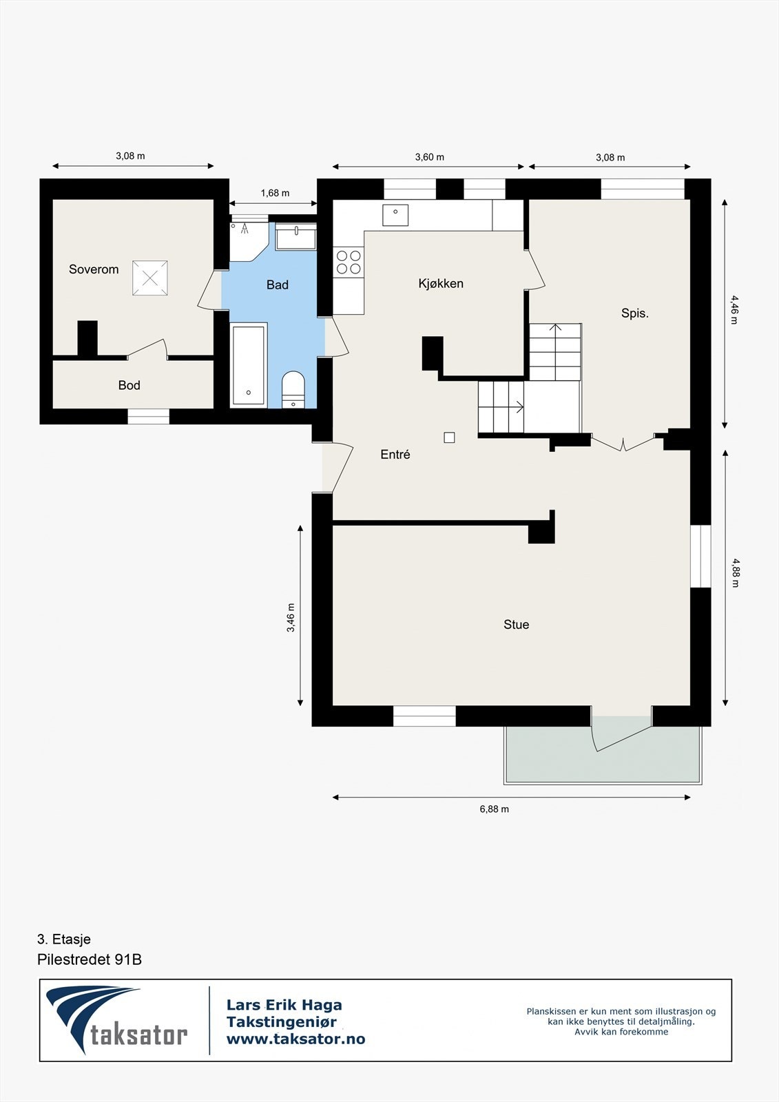 Plantegning 3. etg. Galleribilde