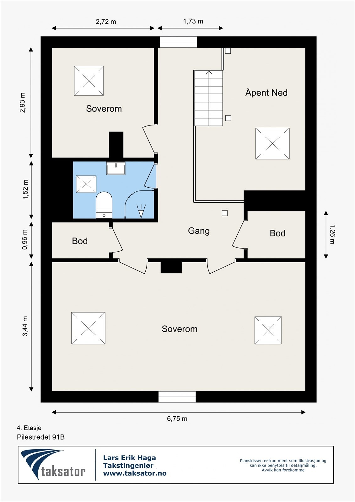 Plantegning loft. Galleribilde