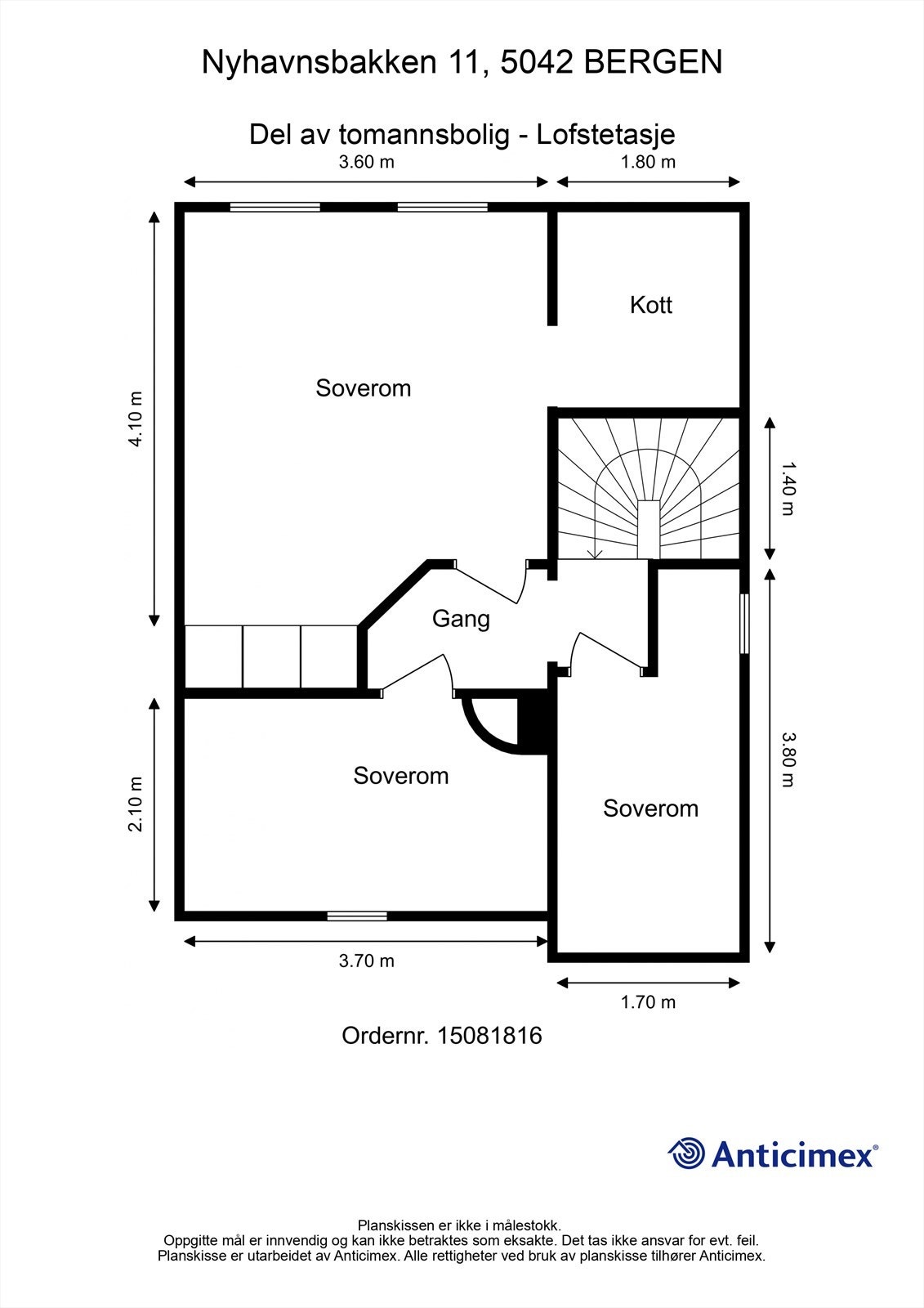 Plantegning - Loft. Galleribilde