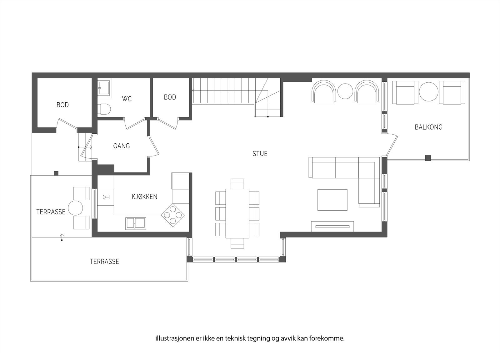 Plantegning 1.etg Galleribilde