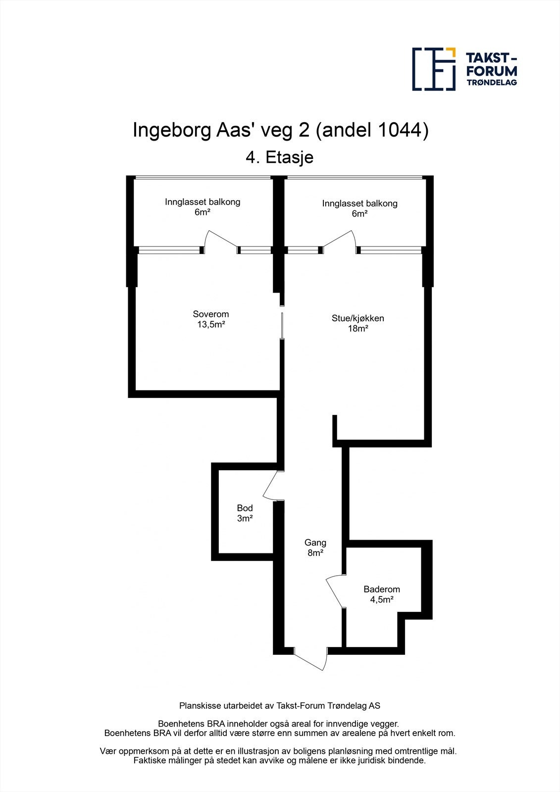 Planskisse fra takstmann Galleribilde
