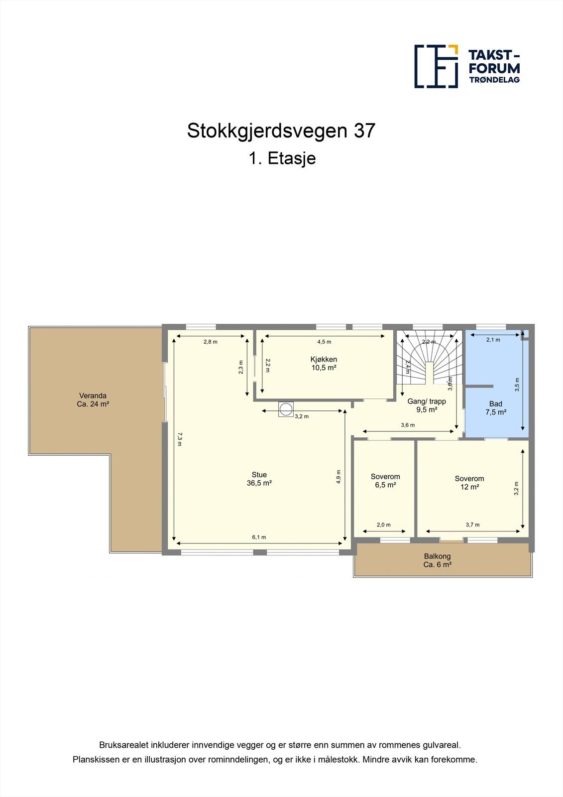 Planskisse 1. etasje. Galleribilde