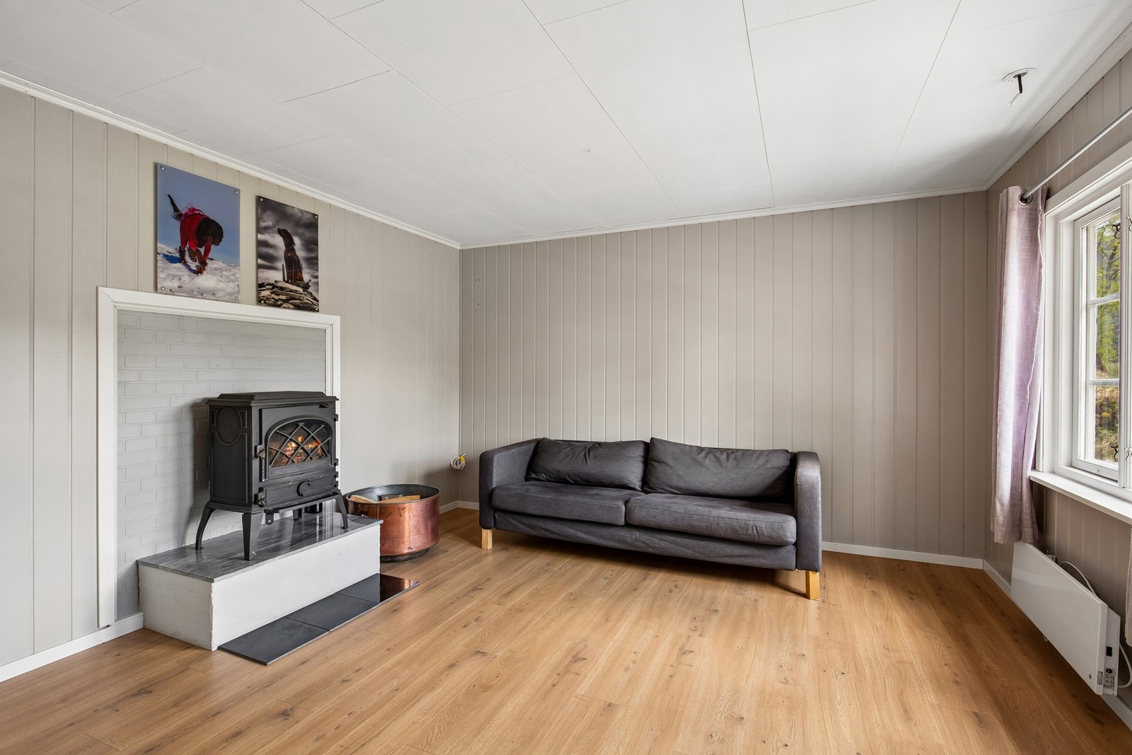 Stue har vedfyring Galleribilde