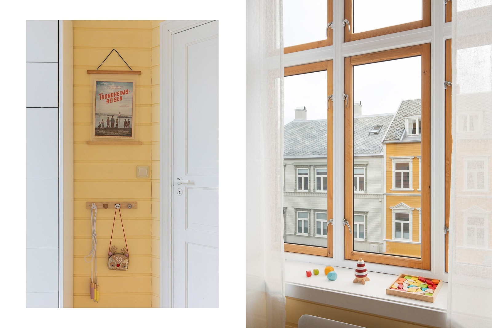 Boligen har fine kombinasjoner av tre og mur som materialvalg. Med innslag av det originale tregulvet. Galleribilde
