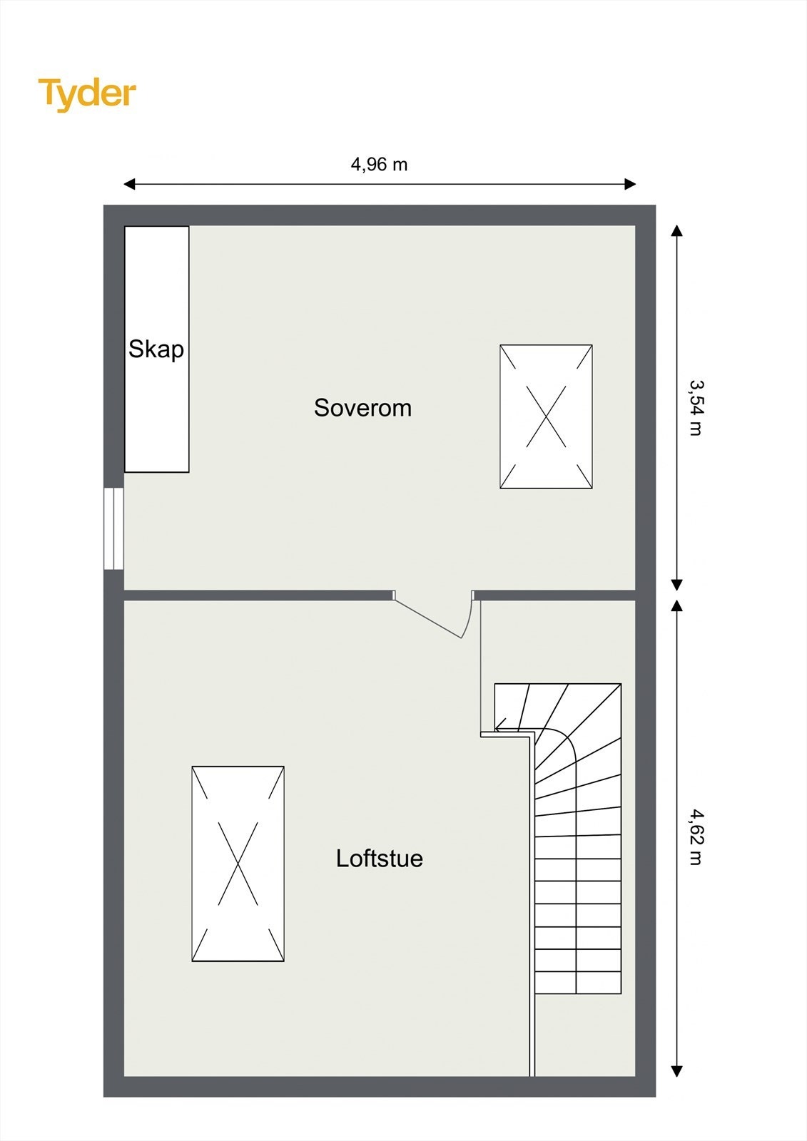 Plantegning - Loft. Galleribilde