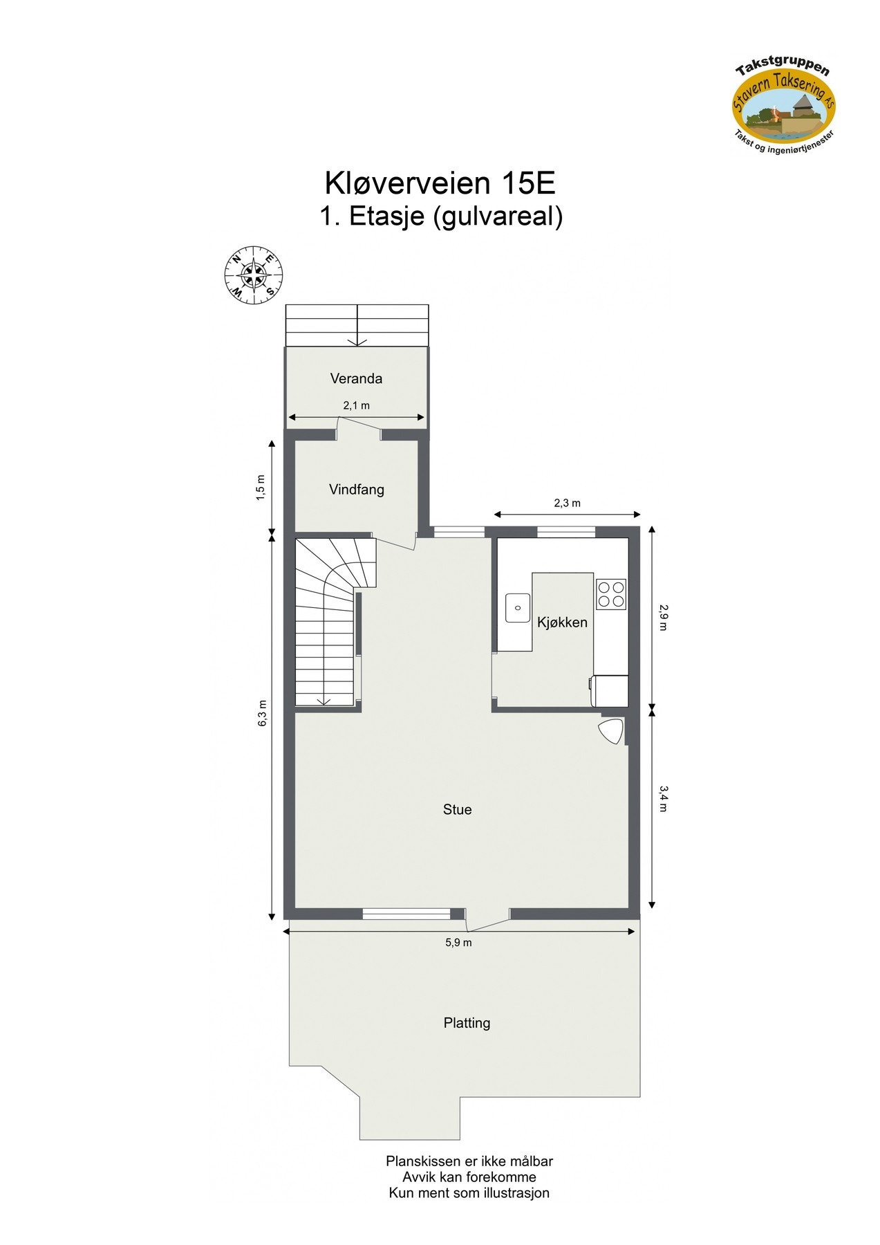 Plantegning 1. etasje Galleribilde